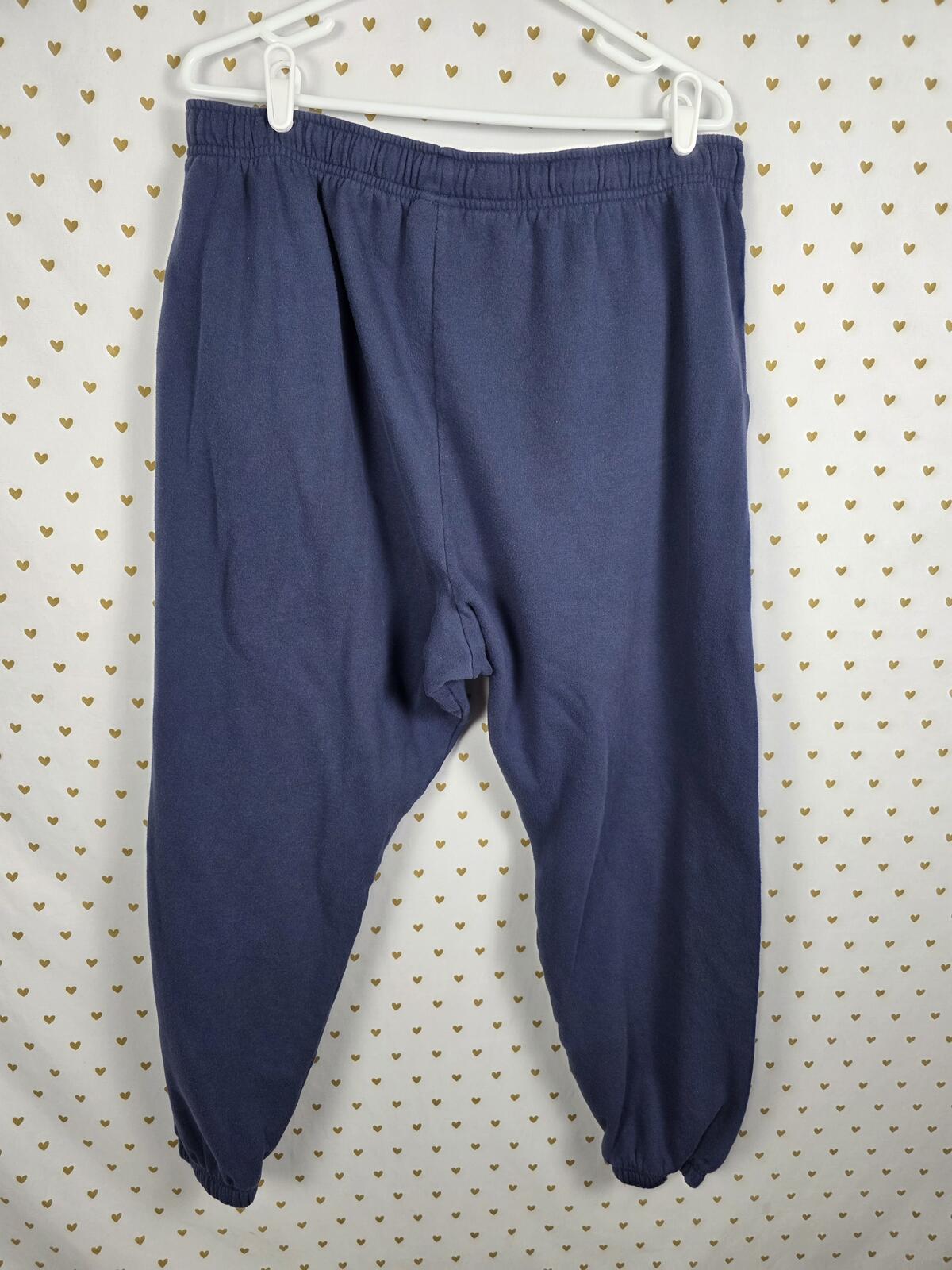 Victorias Secret PINK Blue Joggers Sweatpants 2XL XXL Logo Sweats