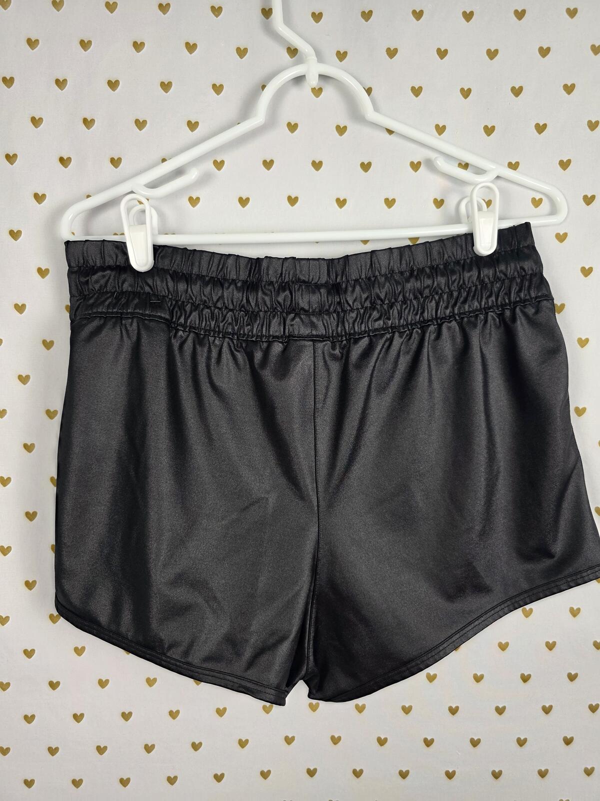 Victorias Secret SPORT WET LOOK Jogging Running Shorts active sheer panel MEDIUM
