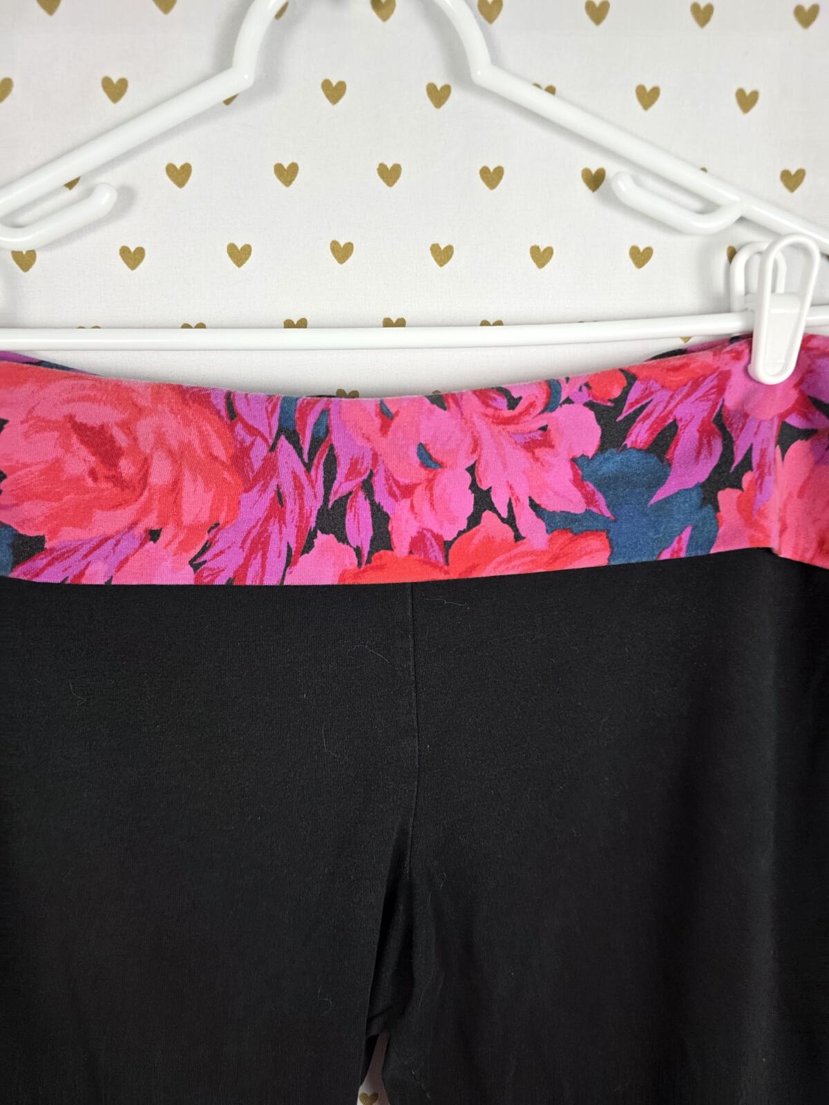 Victorias Secret Floral Foldover Yoga Pants XL Leggings