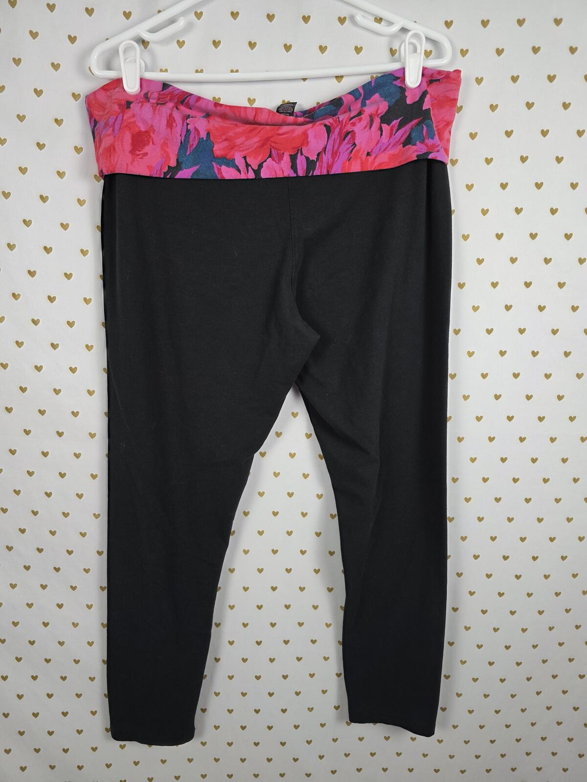 Victorias Secret Floral Foldover Yoga Pants XL Leggings