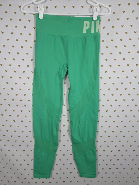 Victorias Secret PINK Green Leggings Active Sport Yoga Pants SMALL