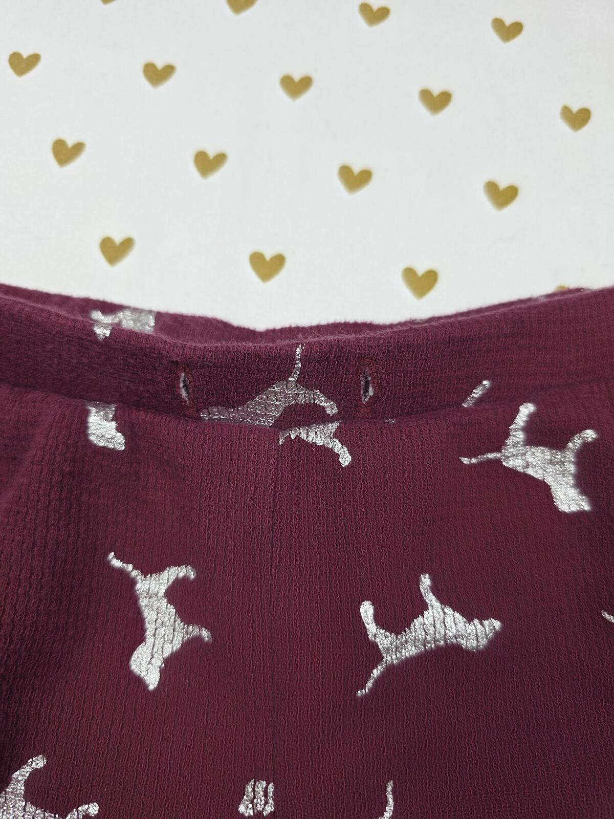 Victorias Secret PINK Ruffled Dog Logo MEDIUM Sleep Shorts Boxers Pajama Bottoms