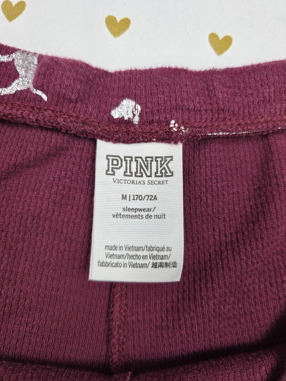 Victorias Secret PINK Ruffled Dog Logo MEDIUM Sleep Shorts Boxers Pajama Bottoms