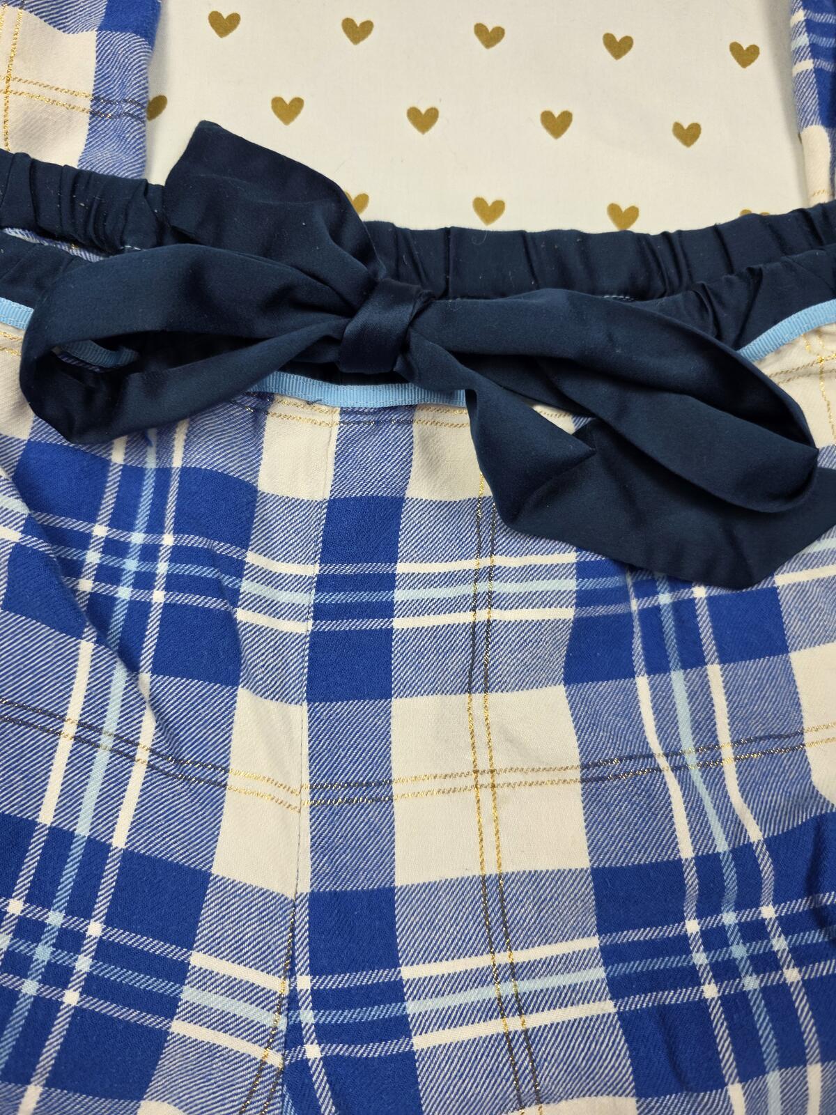 Victorias Secret PINK Plaid LOGO BUTT Sleep Pants Blue Vintage Y2k LARGE