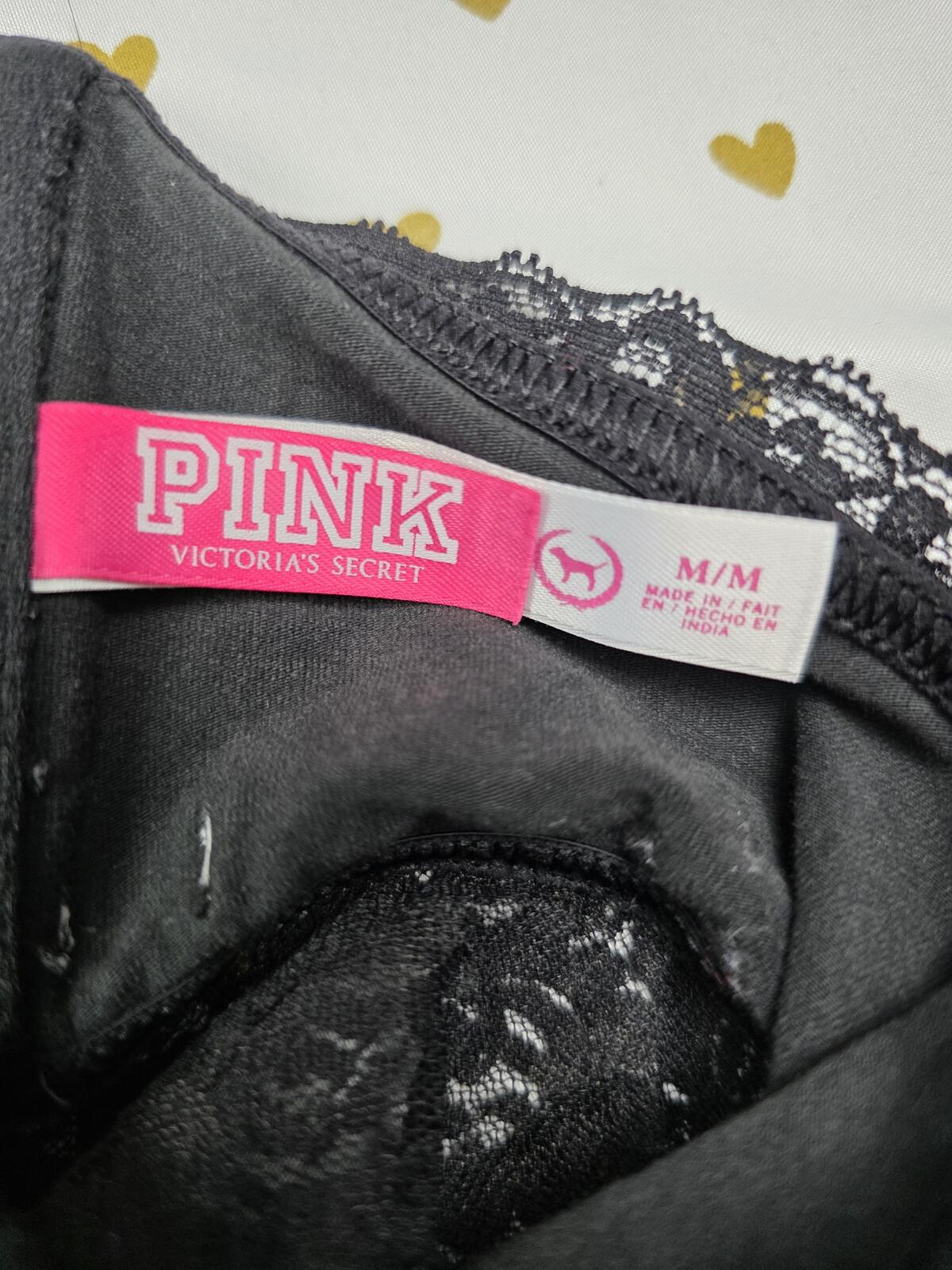 Victorias Secret Pink Vintage Bandeau MEDIUM Y2k Bralette Bra Top Tank