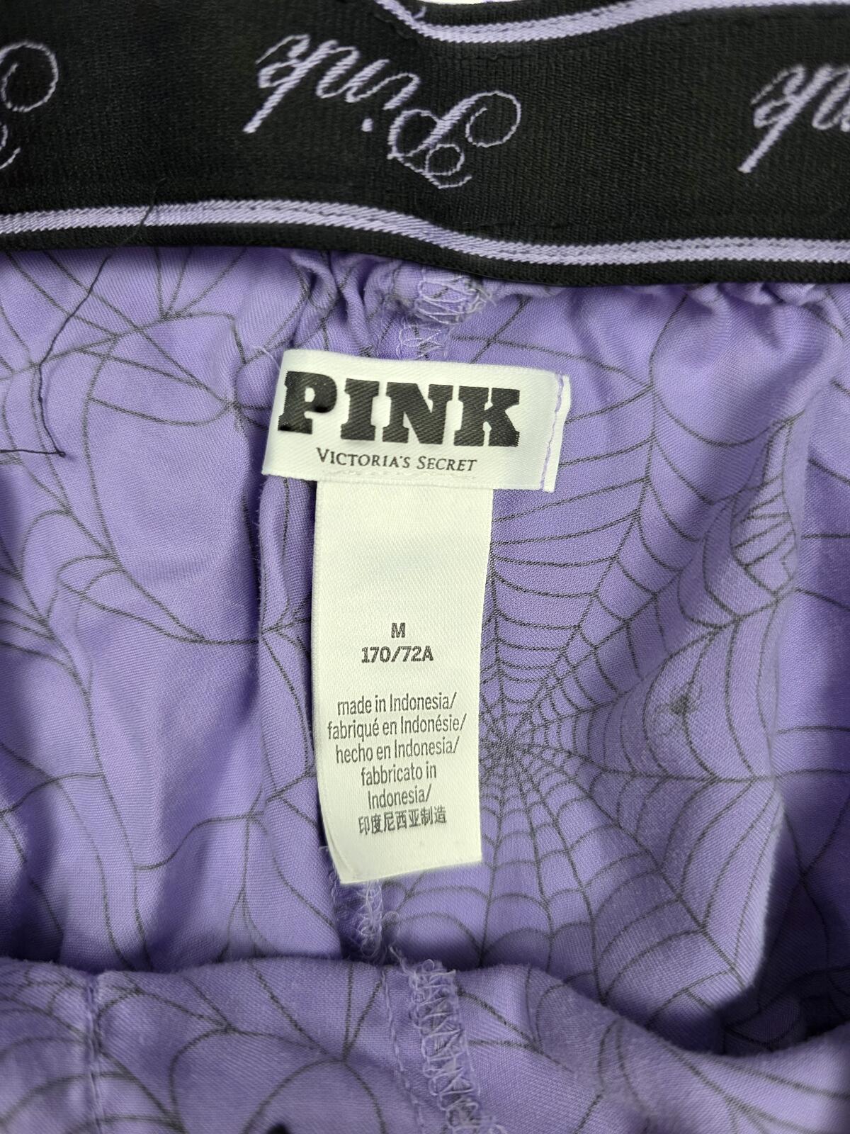 Victorias Secret PINK HALLOWEEN Medium Silky Sleep Shorts Boxers Pajama Bottoms