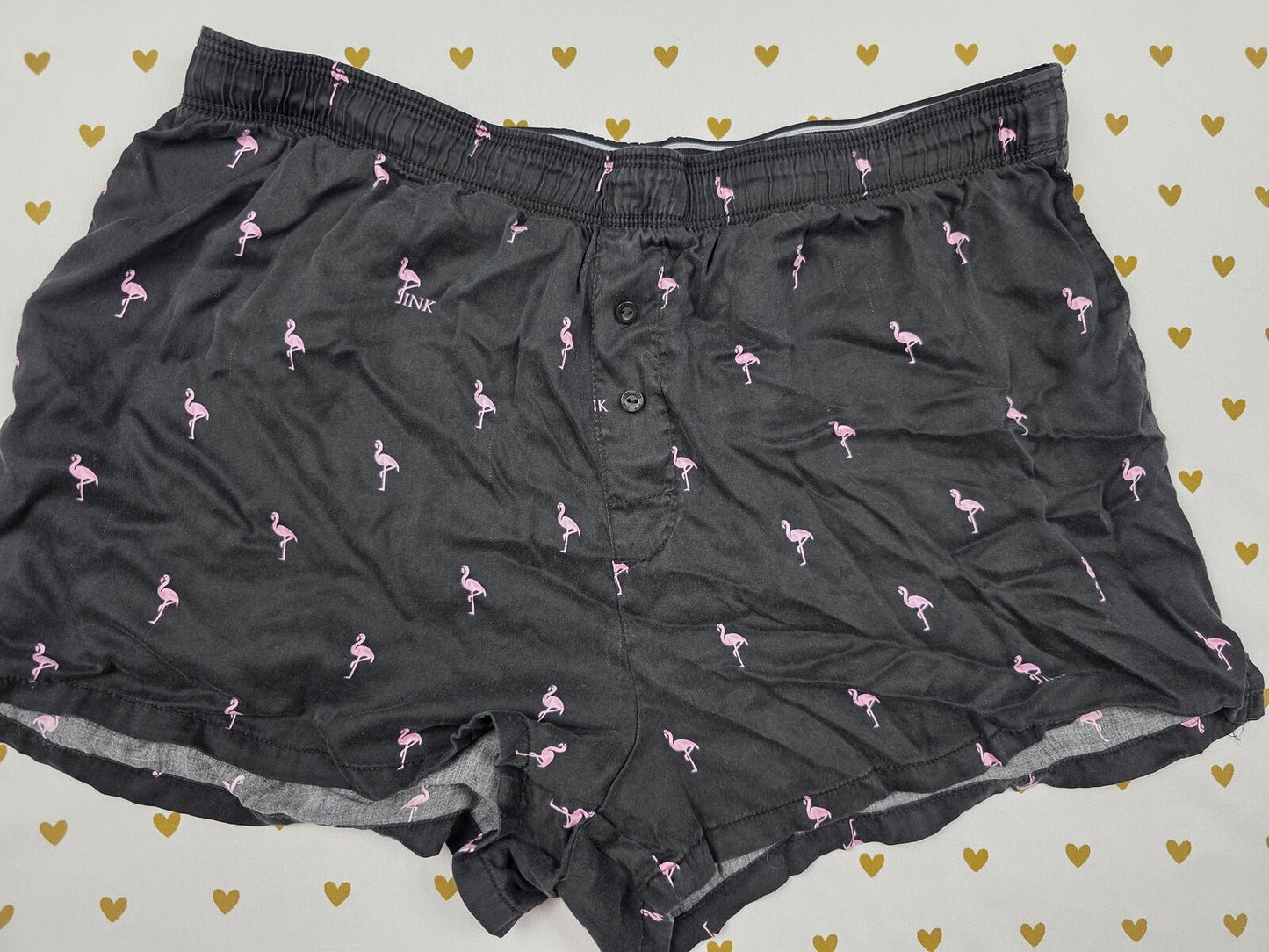 Victorias Secret PINK FLAMINGOS Silky Small Sleep Shorts Boxers Pajama Bottoms
