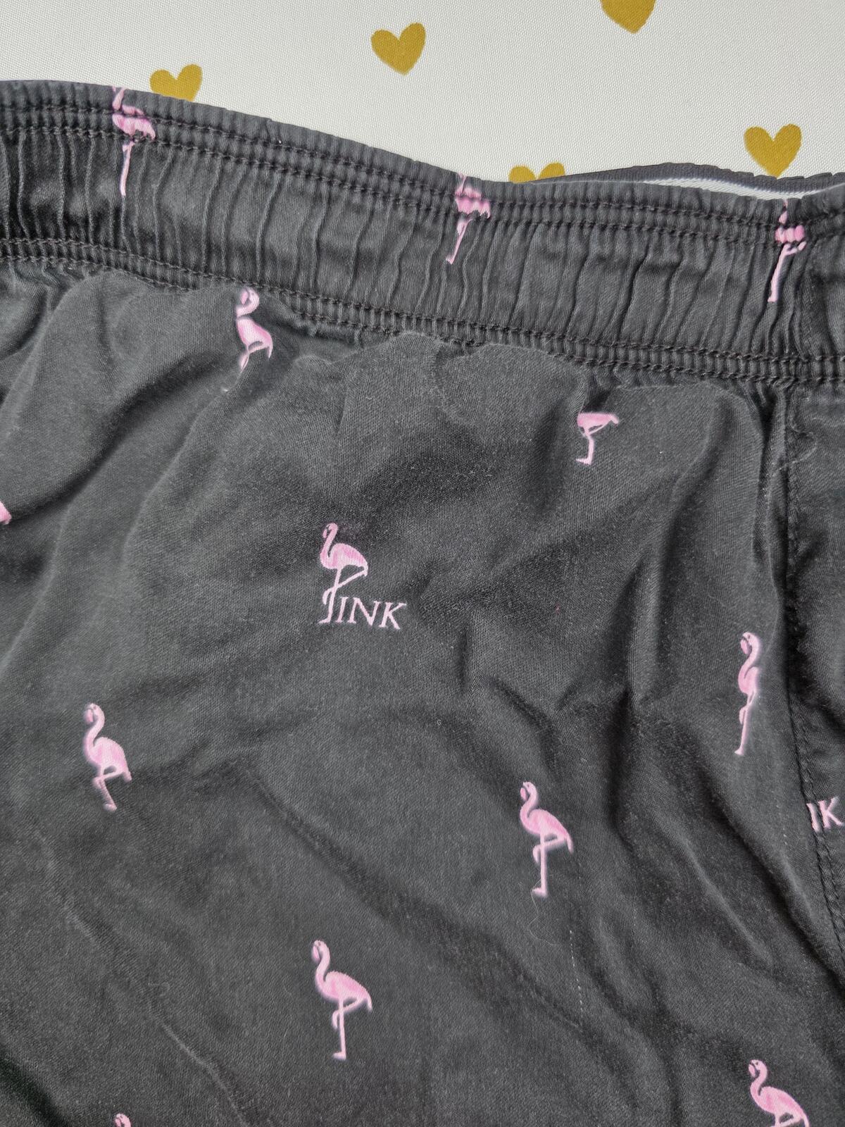 Victorias Secret PINK FLAMINGOS Silky Small Sleep Shorts Boxers Pajama Bottoms