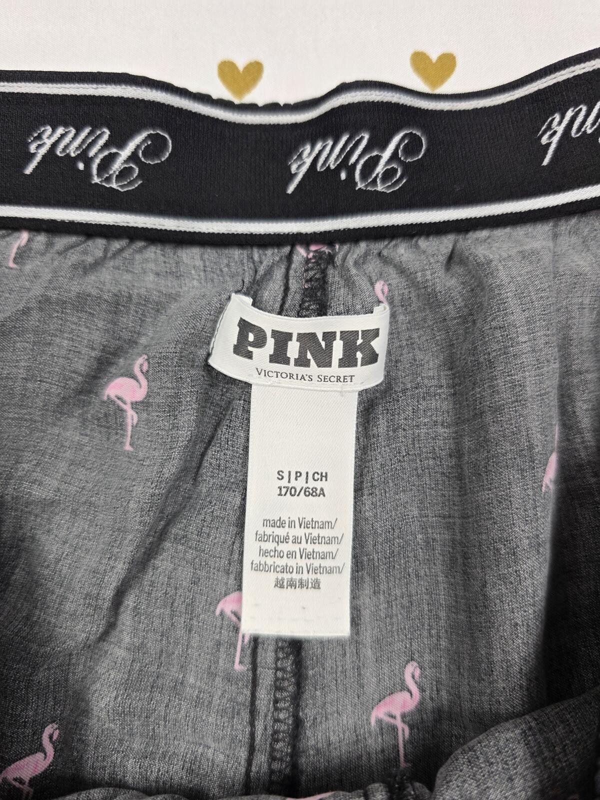 Victorias Secret PINK FLAMINGOS Silky Small Sleep Shorts Boxers Pajama Bottoms