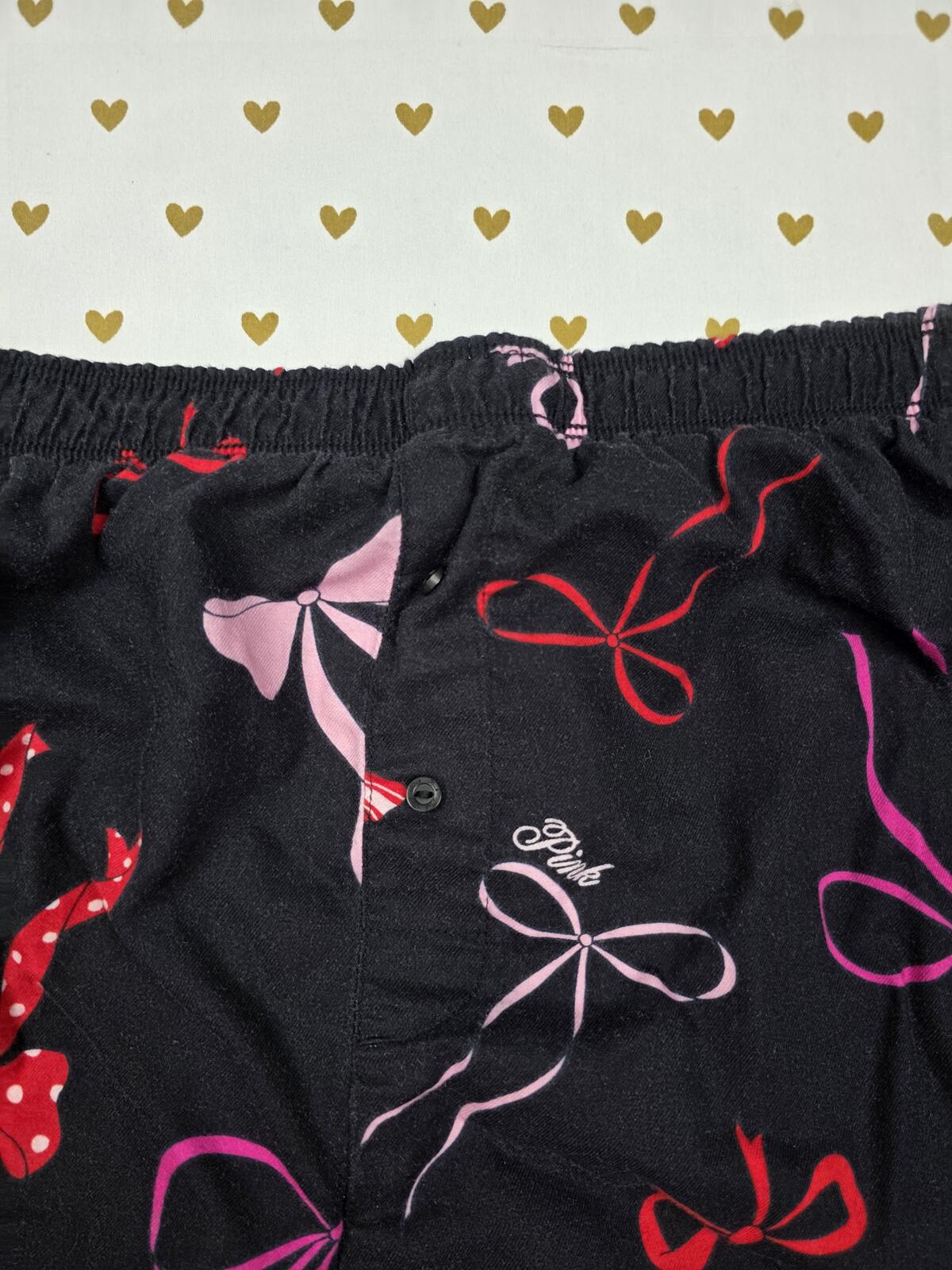Victorias Secret PINK Silky BOWS XL  Sleep Shorts Boxers Pajama Bottoms