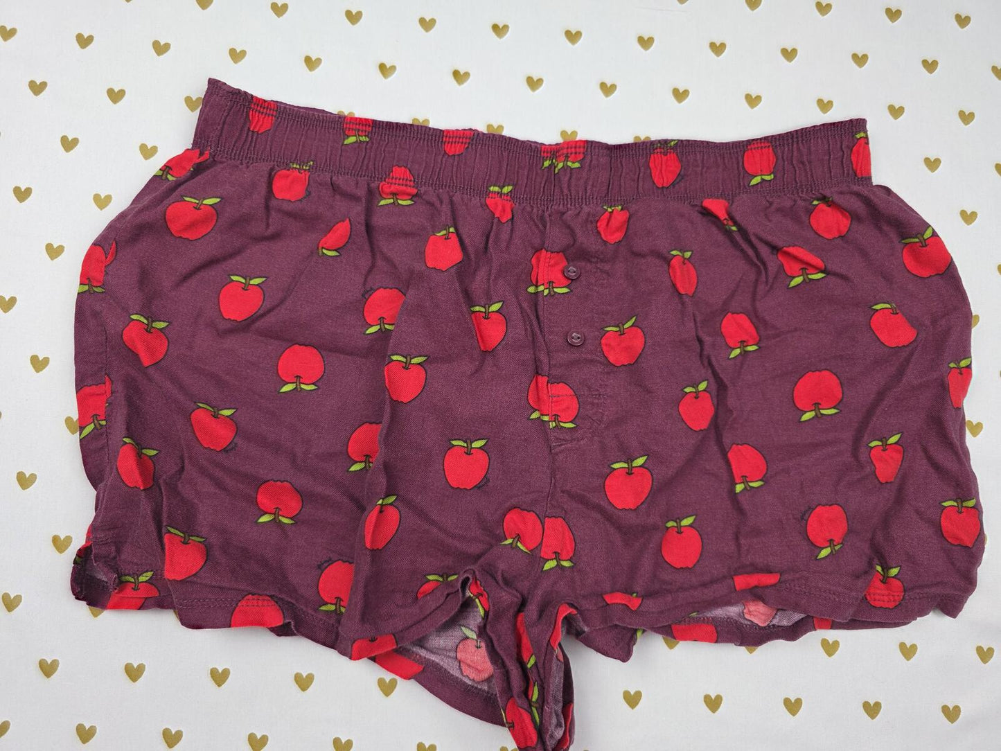 Victorias Secret PINK APPLE Red small Sleep Shorts Boxers Pajama Bottoms