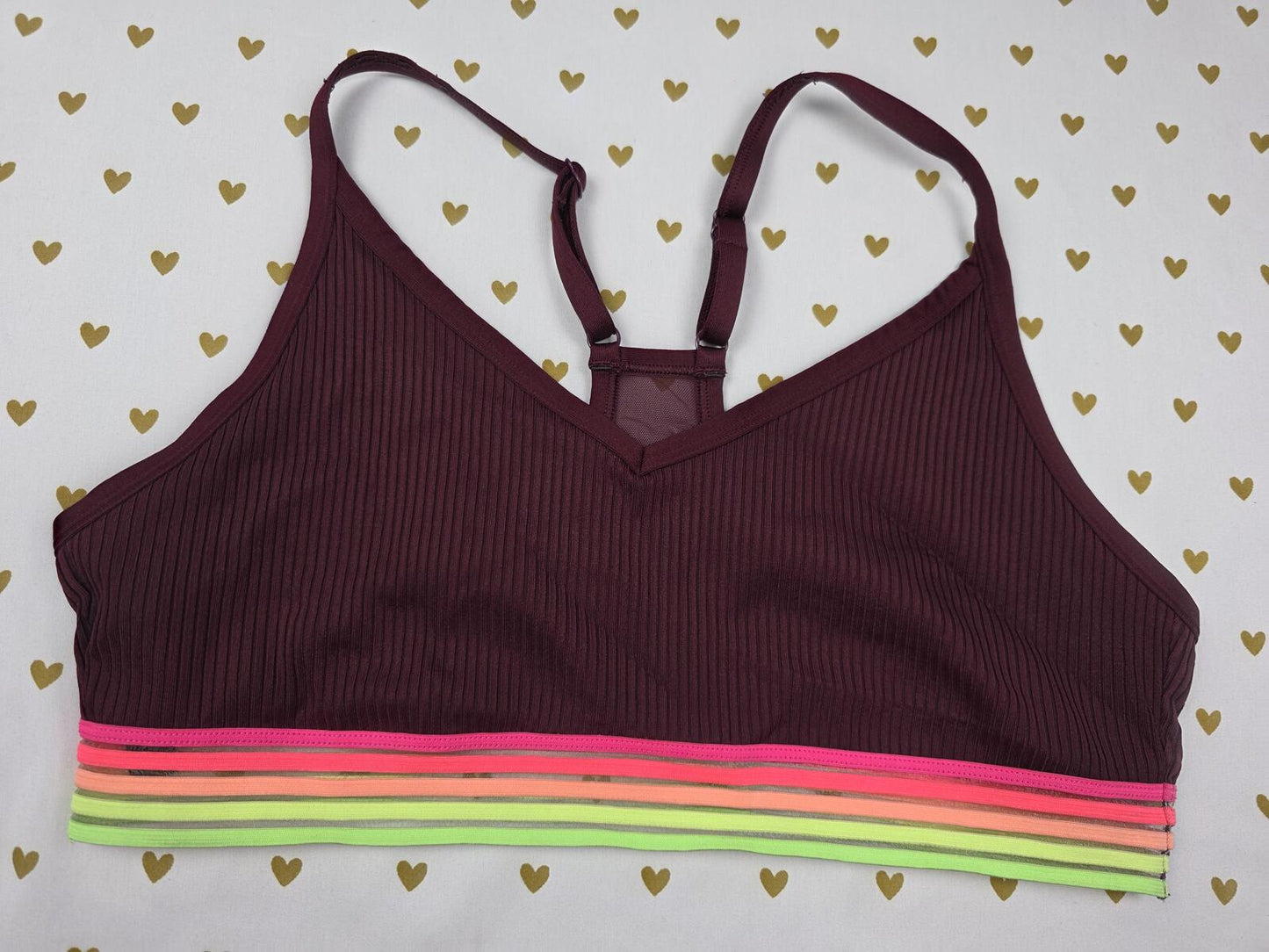 Victorias Secret Pink Rainbow Large Sports Bra Bralette Bra Top Tank