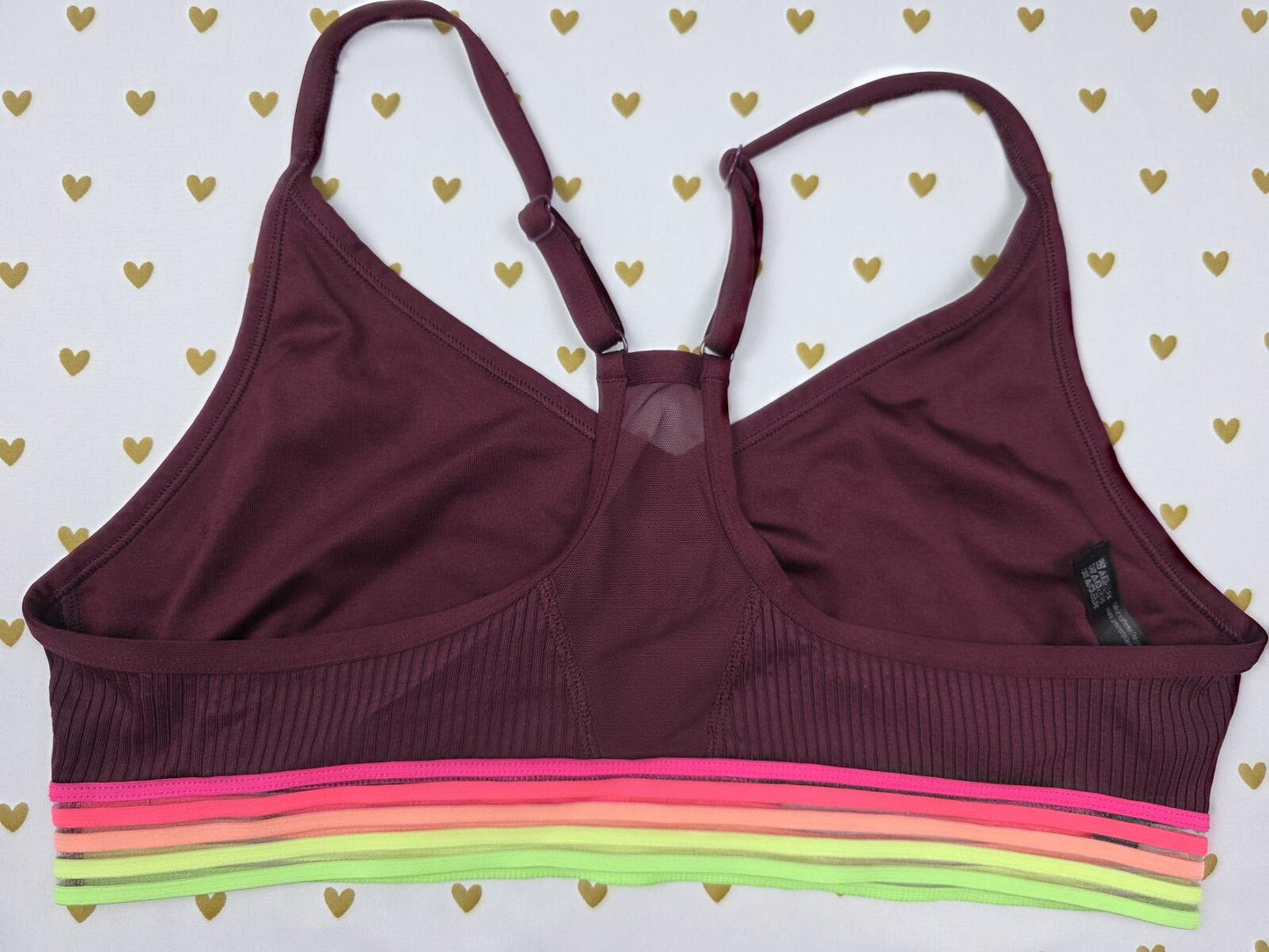 Victorias Secret Pink Rainbow Large Sports Bra Bralette Bra Top Tank