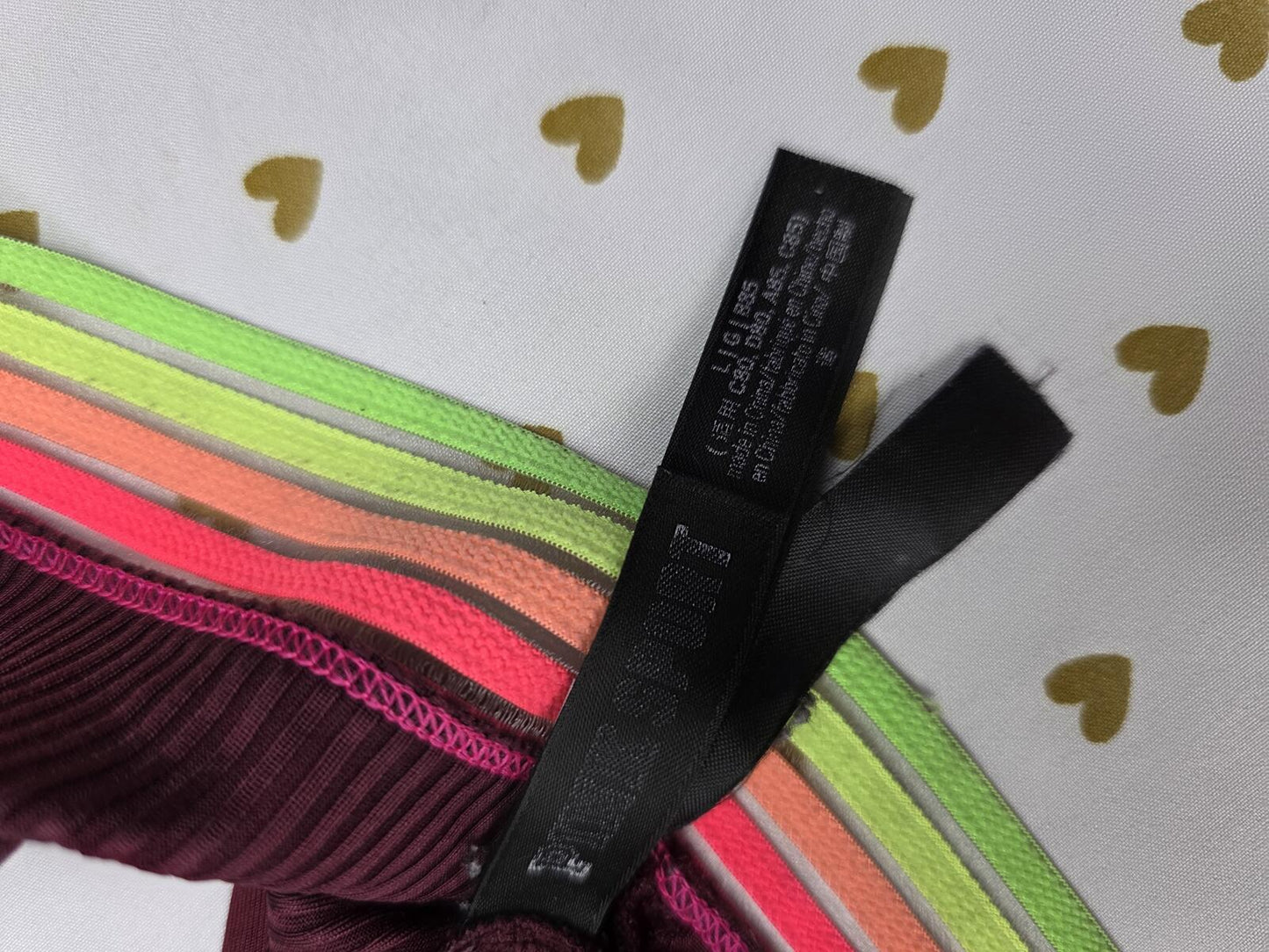 Victorias Secret Pink Rainbow Large Sports Bra Bralette Bra Top Tank