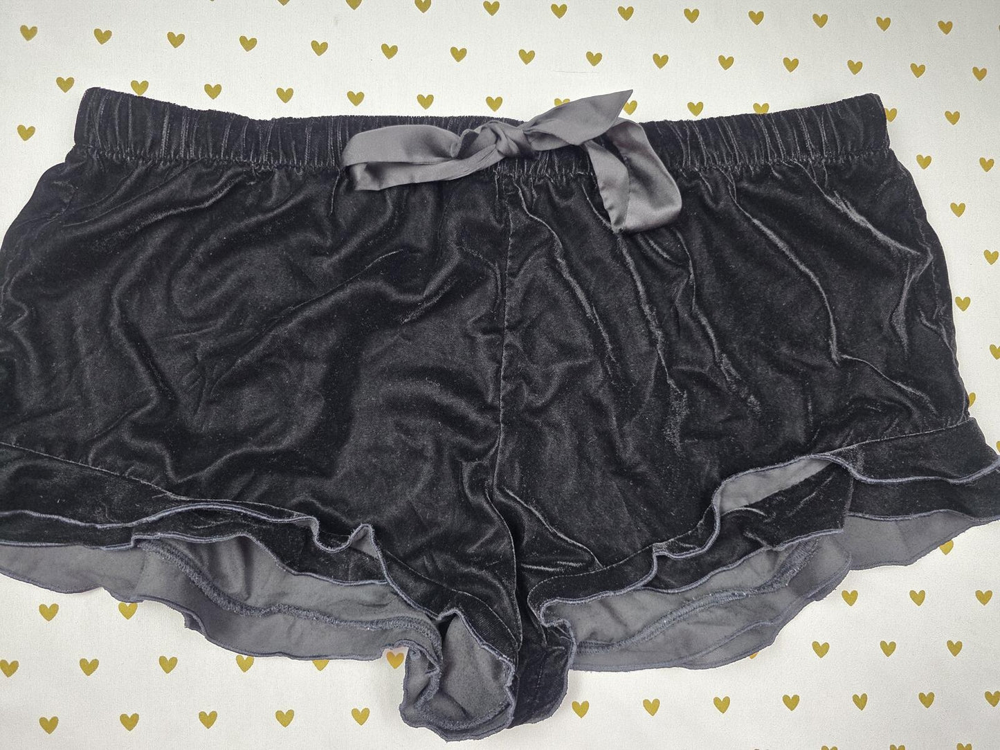 Victorias Secret PINK Velvet Ruffle XL   Sleep Shorts Boxers Pajama Bottoms