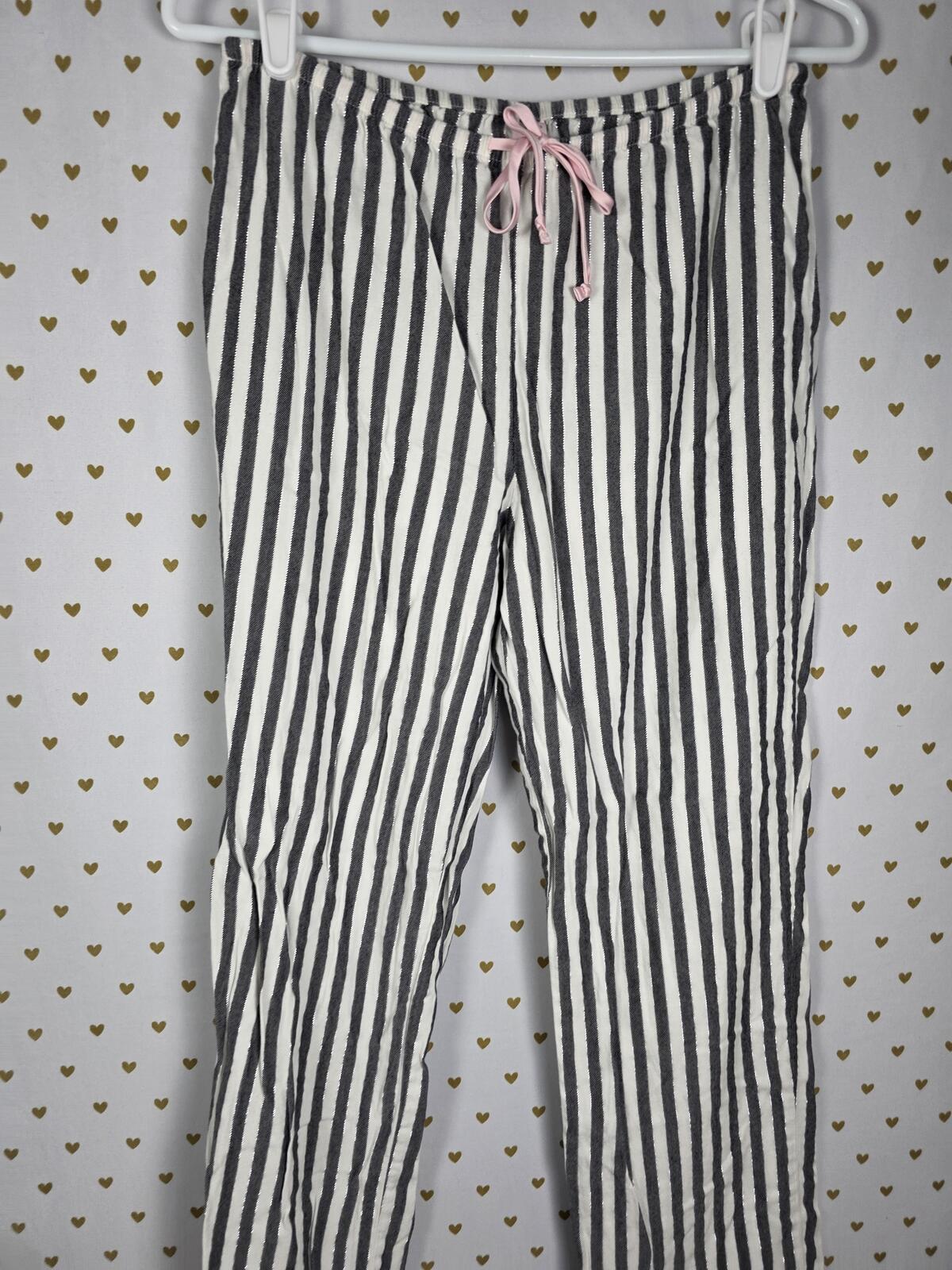 Victorias Secret Striped Sleep Set Pajamas Pants Shirt Button Front XS