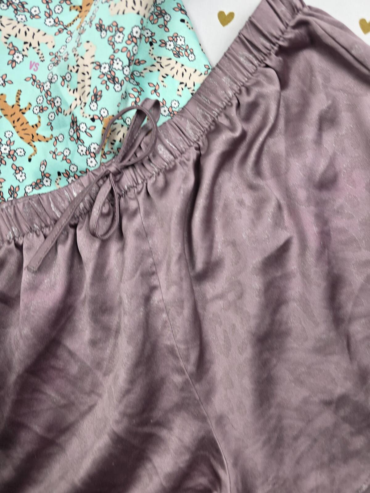 Victorias Secret 2pc satin silky sleep set pajama Tank shorts XS