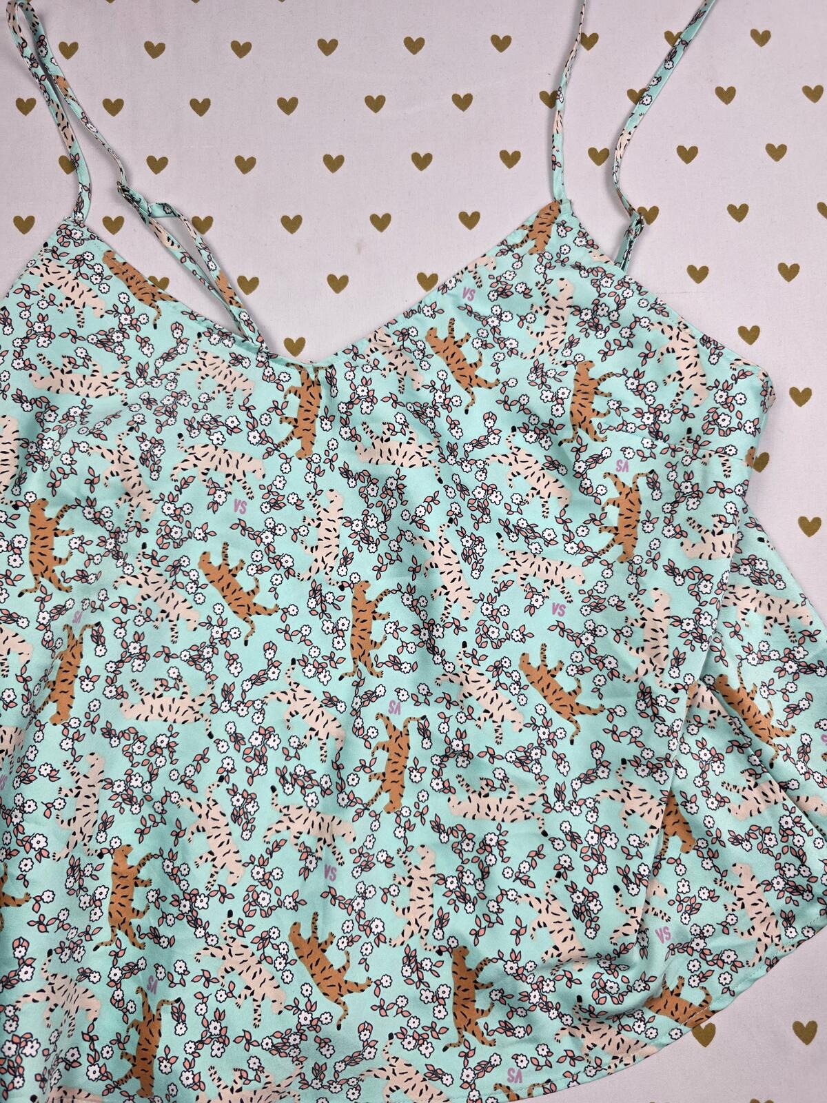 Victorias Secret 2pc satin silky sleep set pajama Tank shorts XS