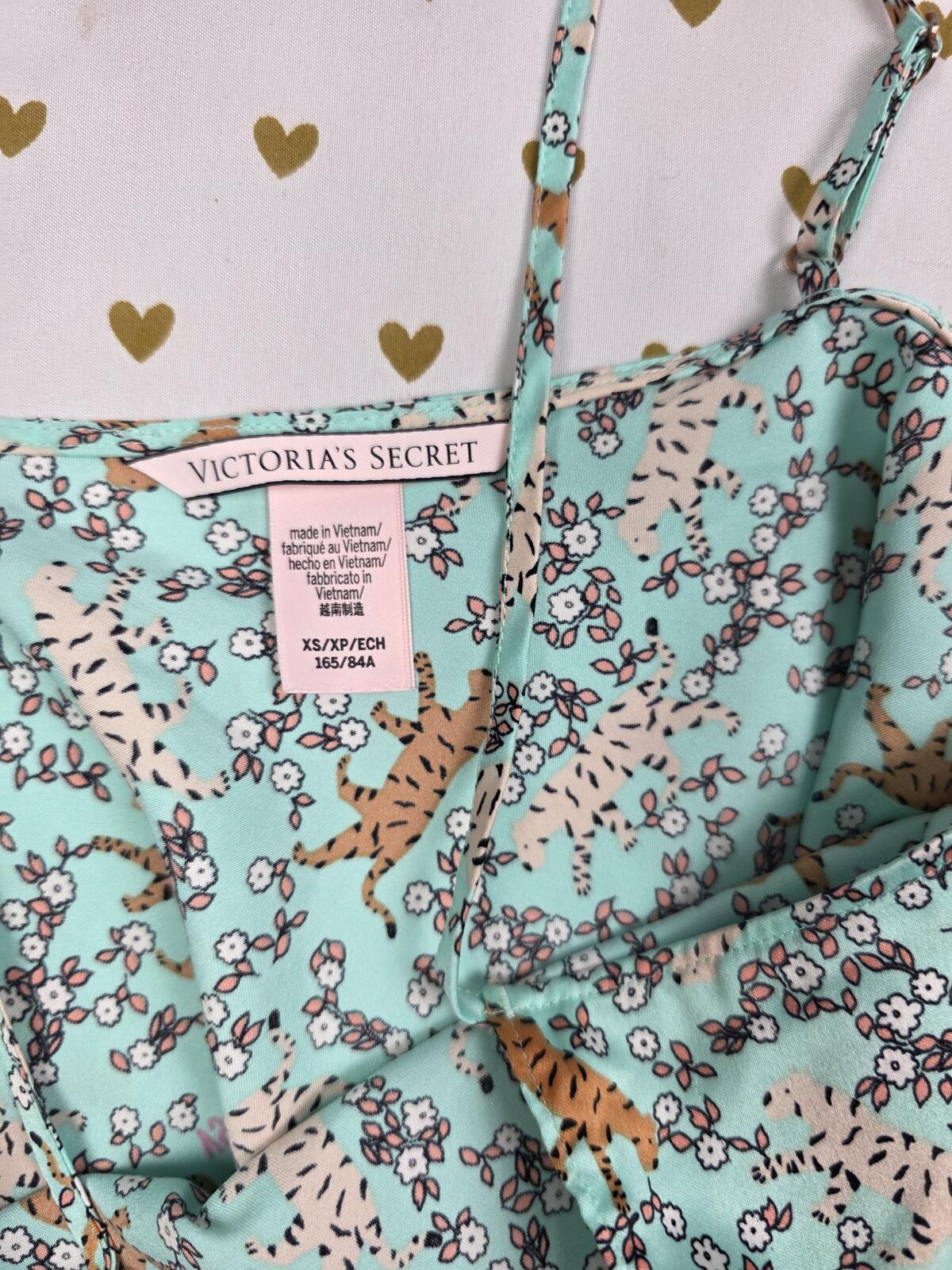 Victorias Secret 2pc satin silky sleep set pajama Tank shorts XS
