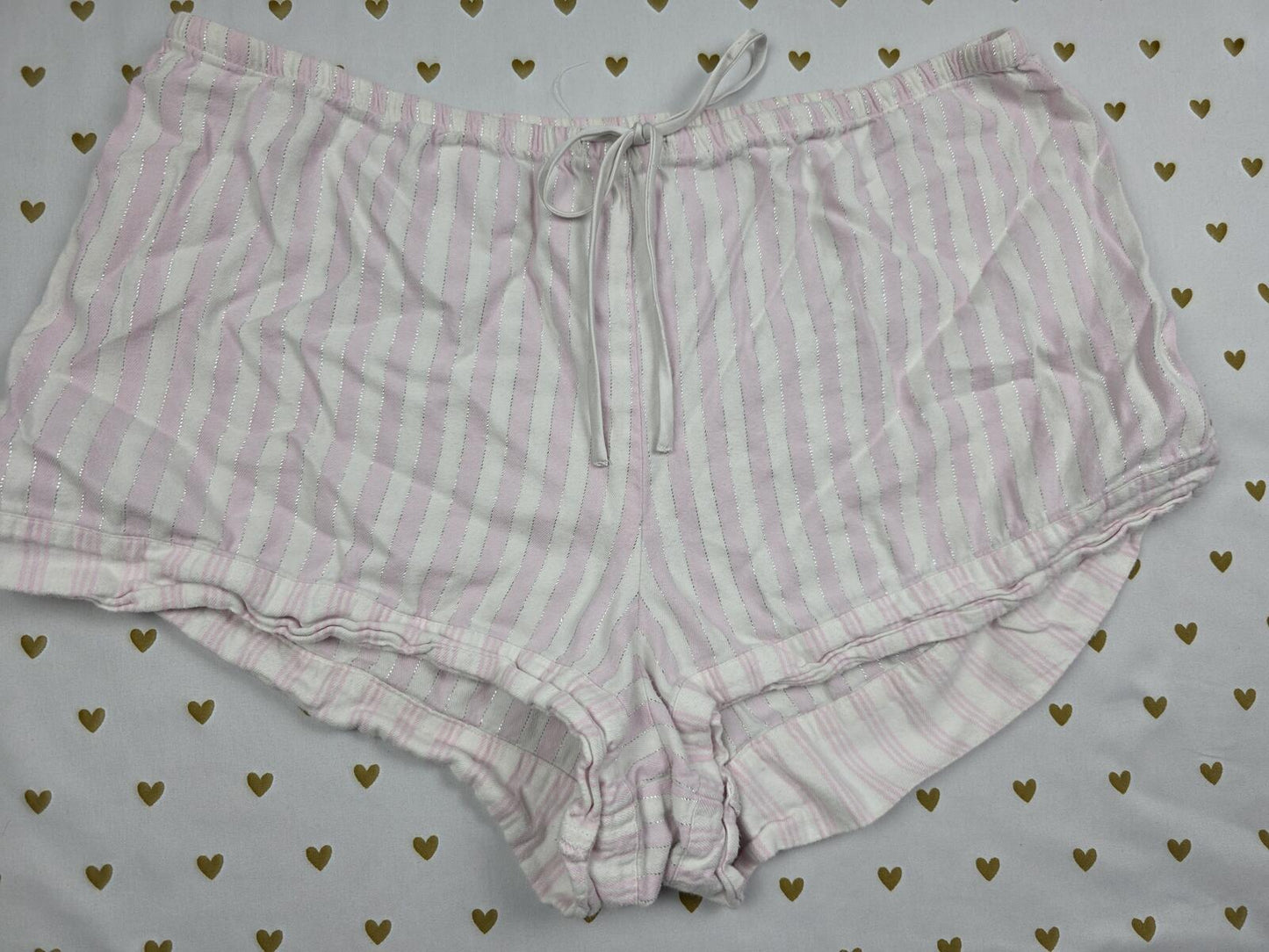 Victorias Secret Striped Pink MEDIIUM Sleep Shorts Boxers Pajama Bottoms
