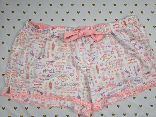 Victorias Secret Large Logo Cute Sleep Shorts Boxers Pajama Bottoms