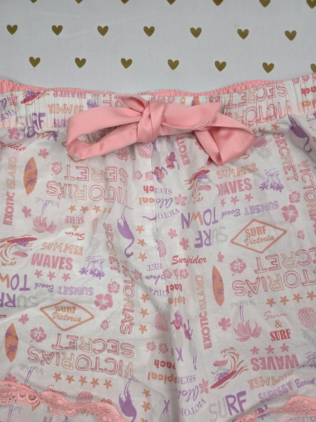 Victorias Secret Large Logo Cute Sleep Shorts Boxers Pajama Bottoms