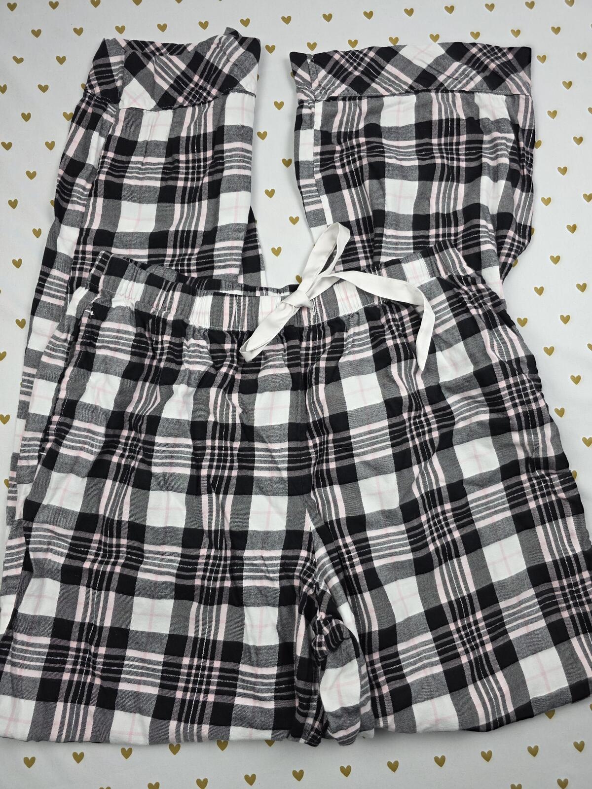 Victorias Secret Black Plaid Checkered Sleep Pants Pajama Bottoms MEDIUM