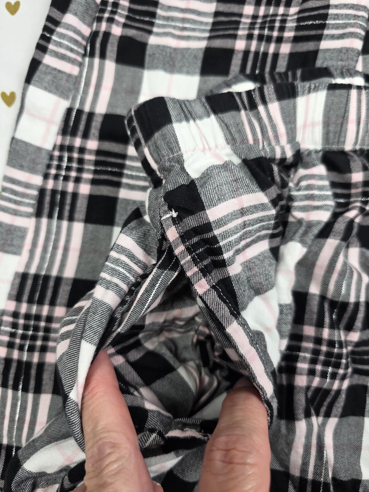 Victorias Secret Black Plaid Checkered Sleep Pants Pajama Bottoms MEDIUM