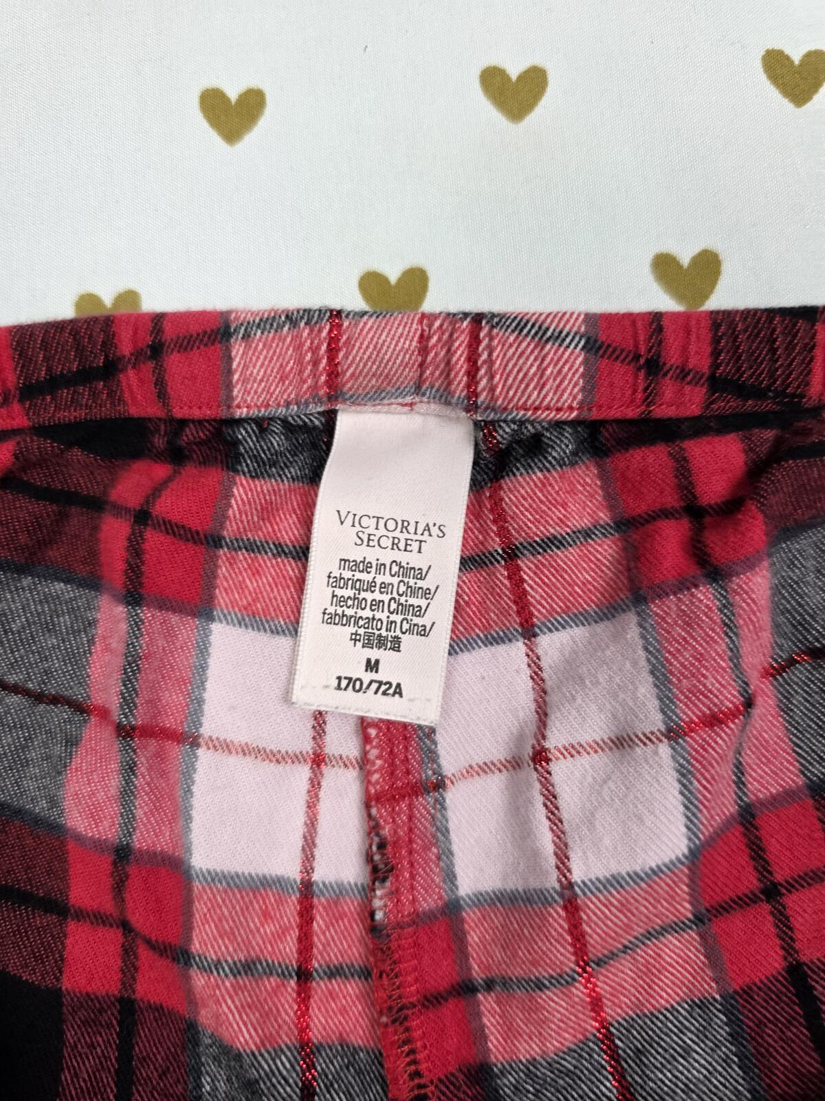 Victorias Secret Red Plaid Checkered MEDIUM  Sleep Shorts Boxers Pajama Bottoms