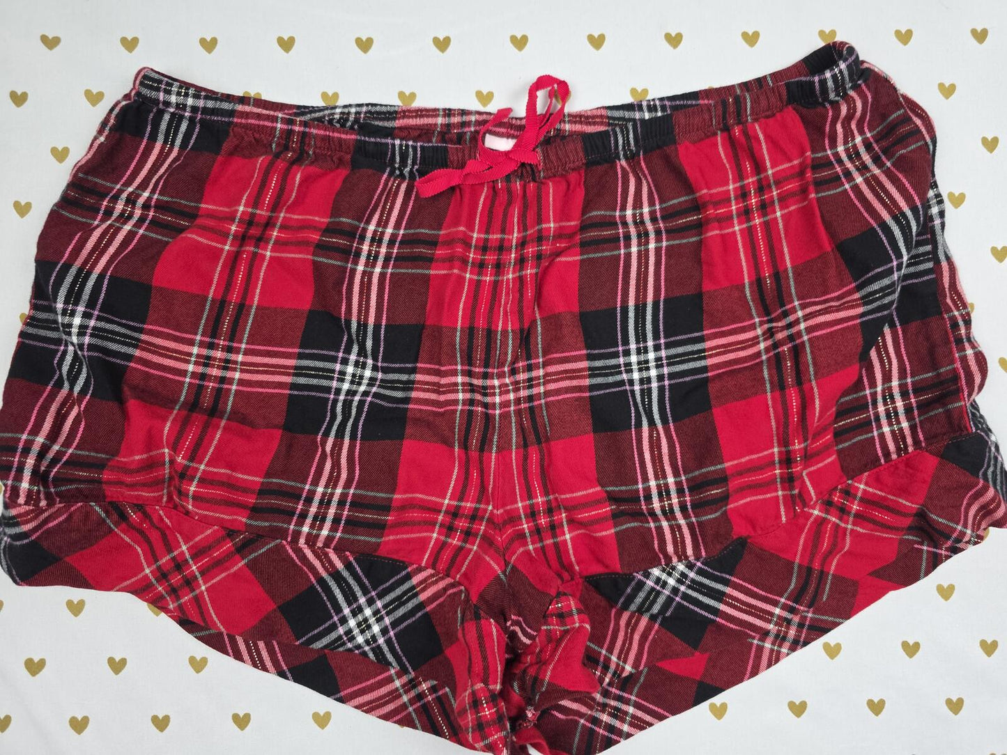 Victorias Secret Red Plaid MEDIUM  Sleep Shorts Boxers Pajama Bottoms