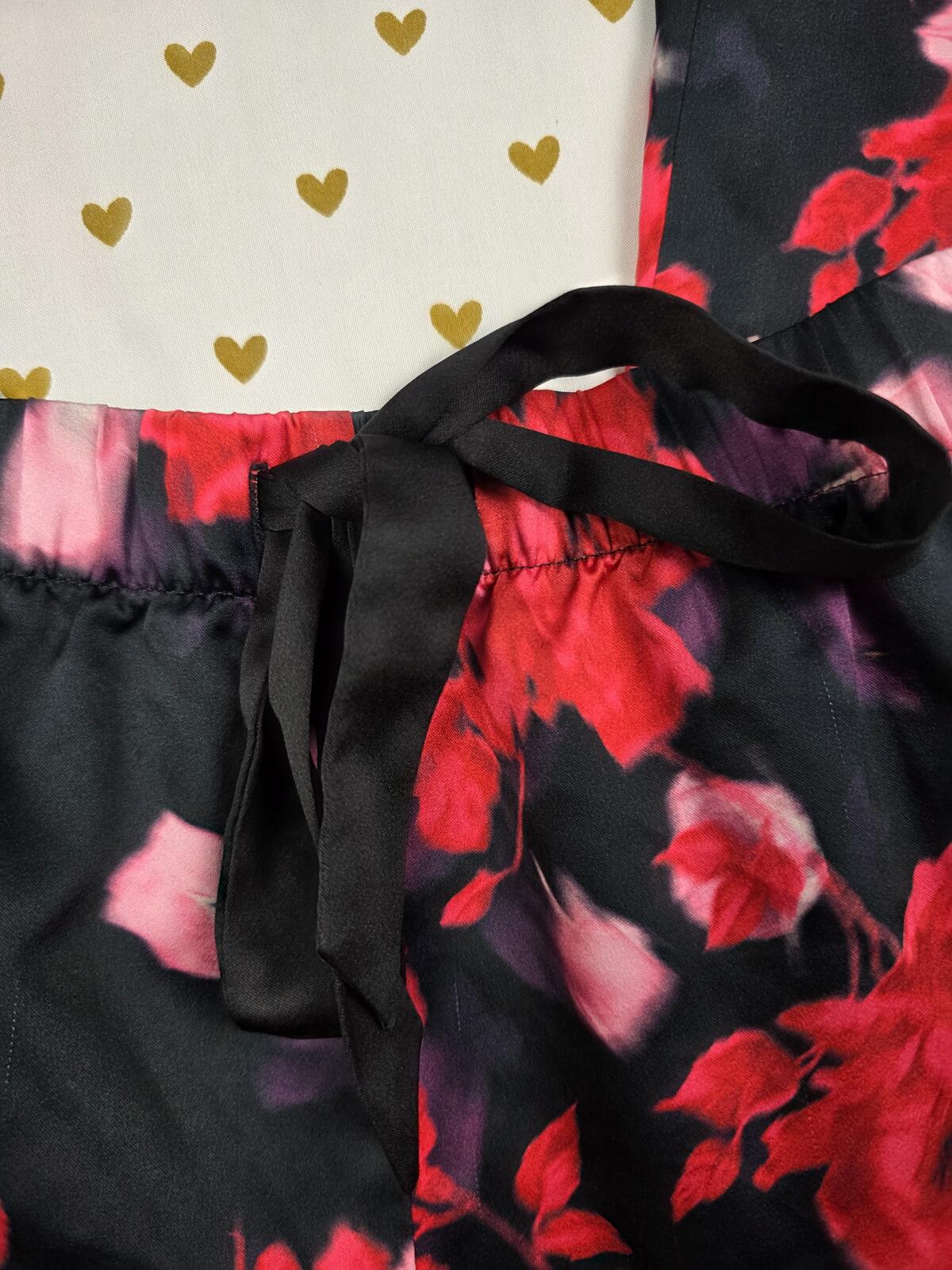 Victorias Secret Floral Rose Satin Sleep Pants Silky Pajama SMALL