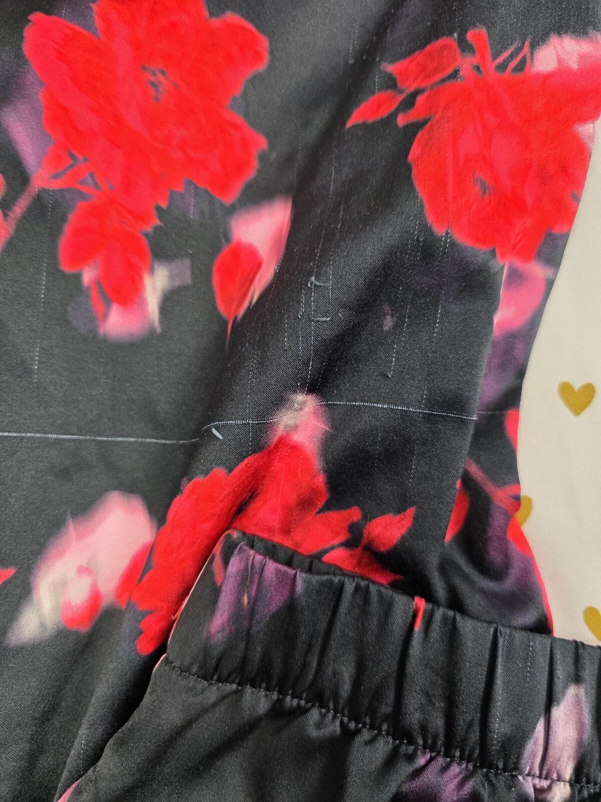 Victorias Secret Floral Rose Satin Sleep Pants Silky Pajama SMALL
