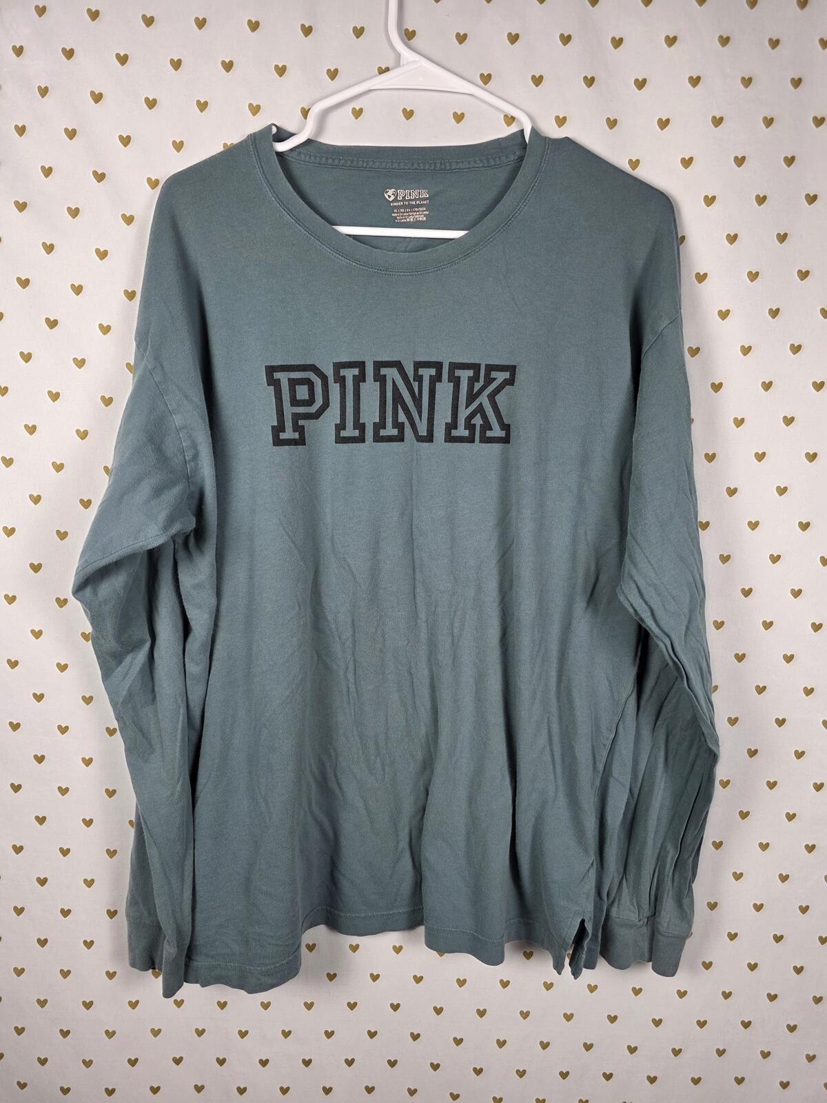 Victorias Secret PINK Long Sleeve Campus Logo Tee shirt XL