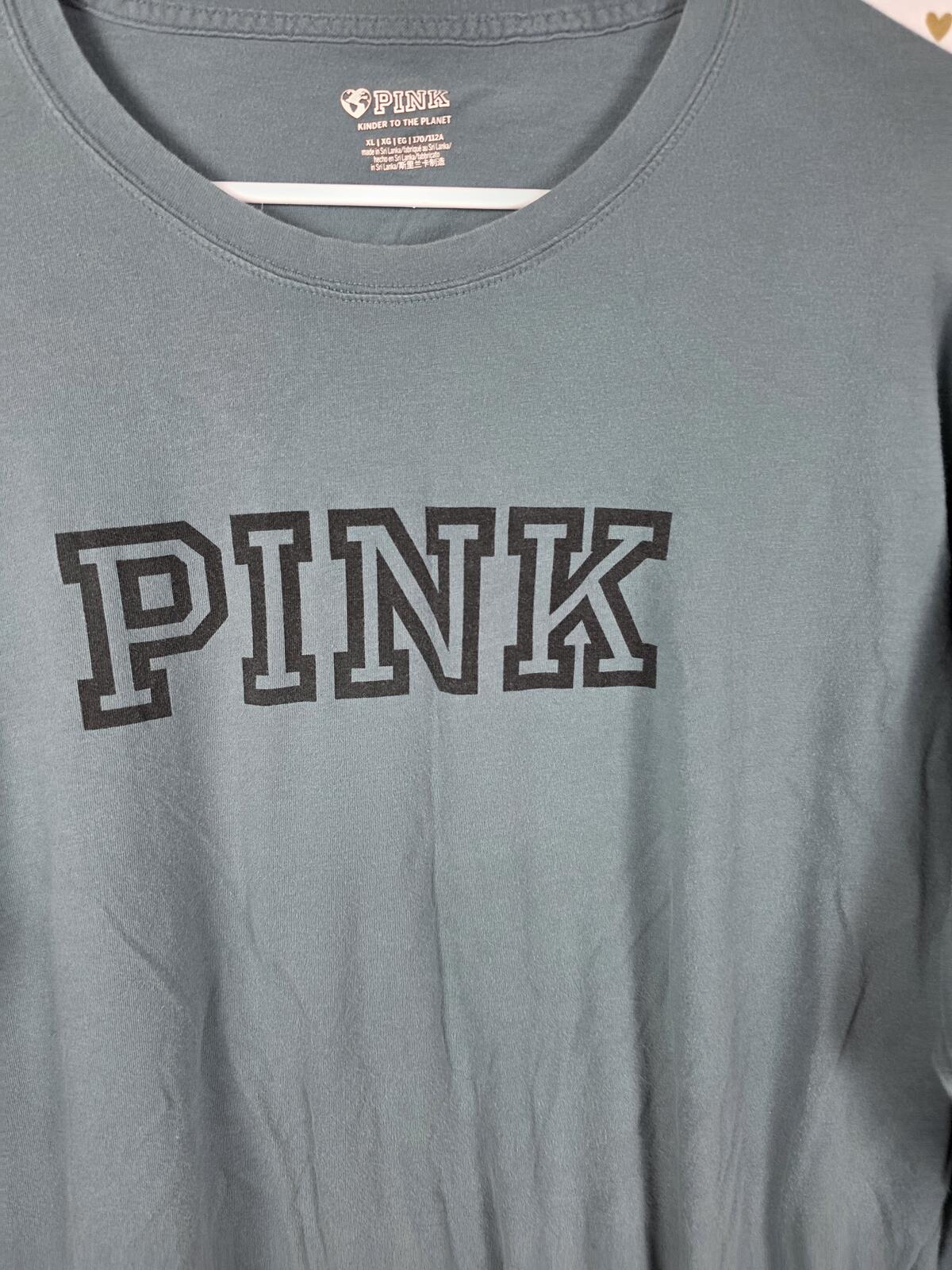 Victorias Secret PINK Long Sleeve Campus Logo Tee shirt XL