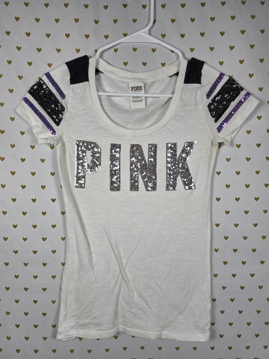 Victorias Secret PINK Bling Sequined Tee shirt XS