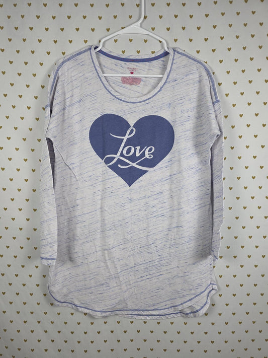 Victorias Secret LOVE Long sleeve Soft Nightgown Sleep Shirt Pajama PJ SMALL