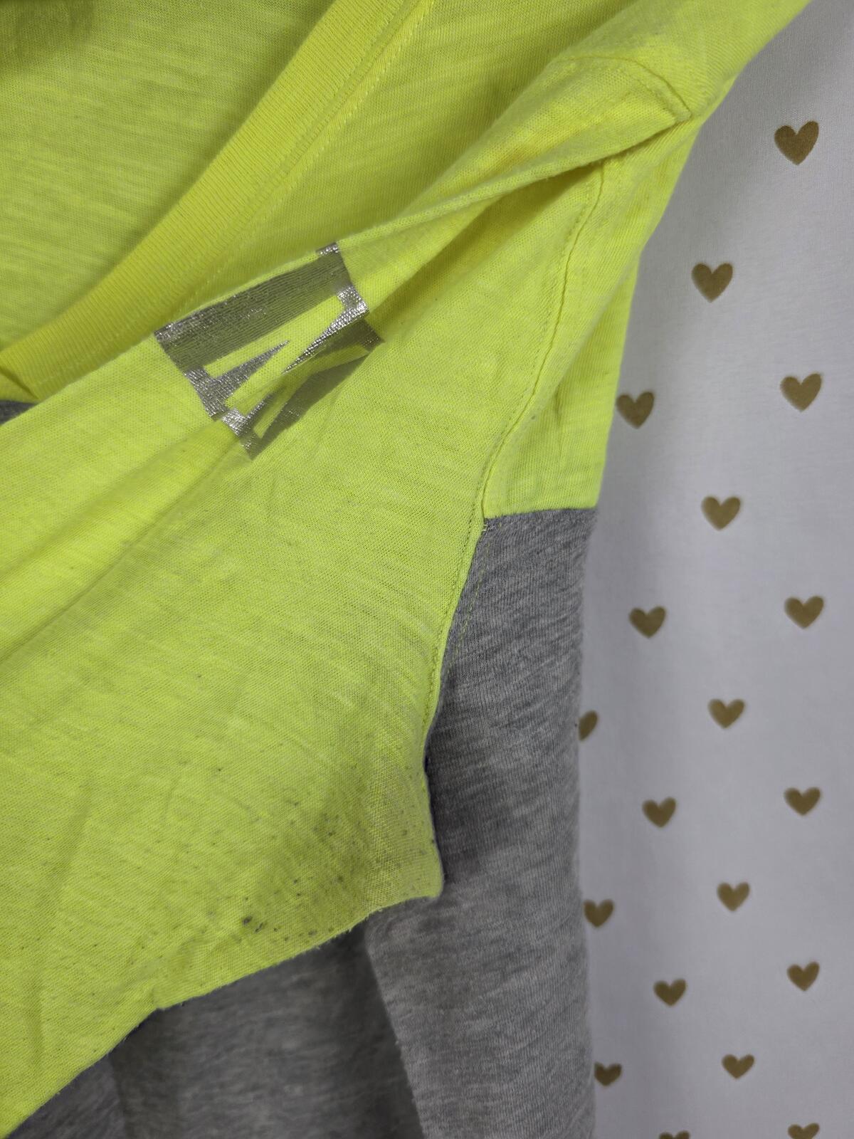 Victorias Secret PINK Neon Colorblock Logo Tee shirt SMALL