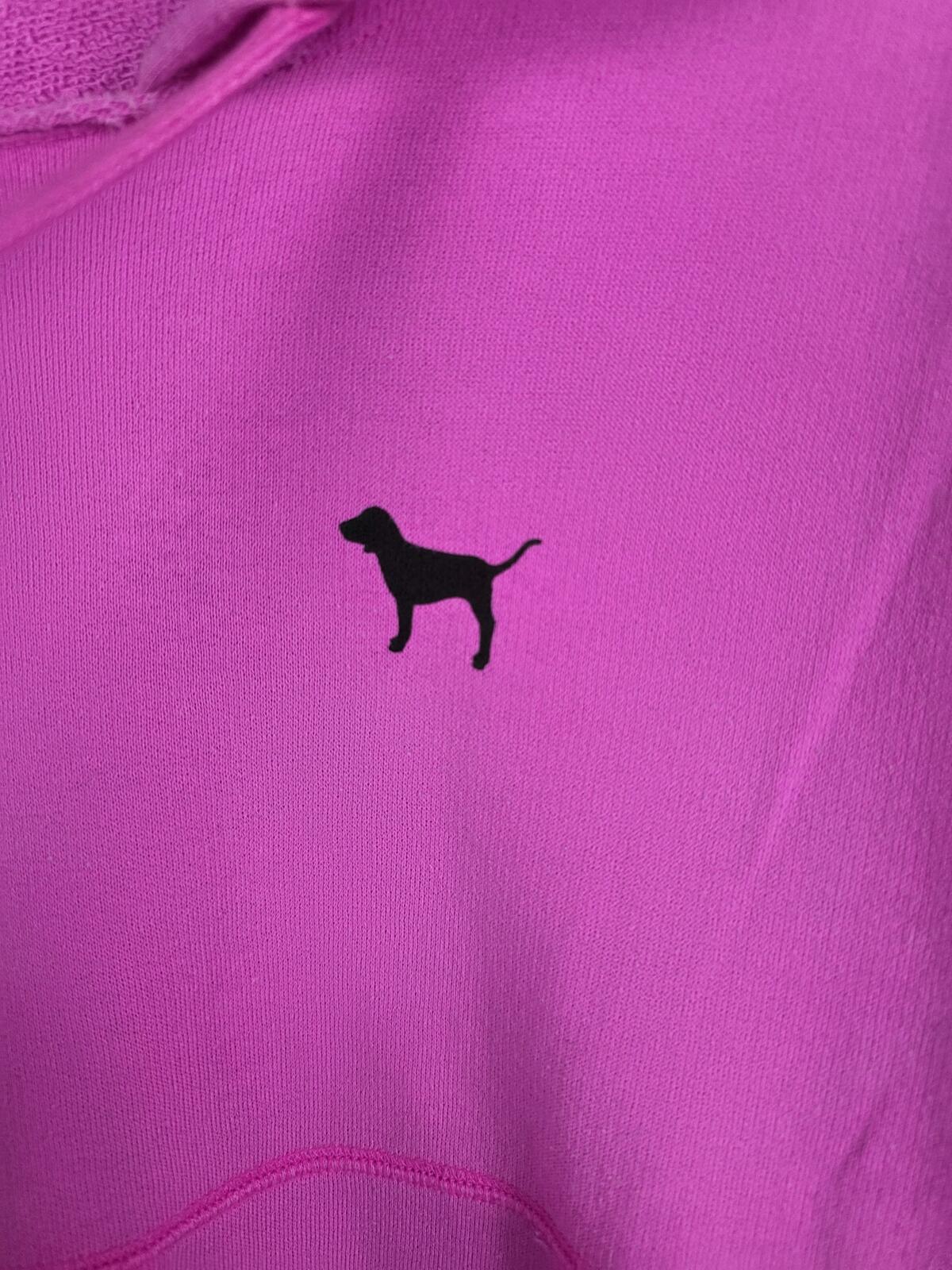 Victorias Secret Pink Small Dog Logo Long sleeve Pullover Hoodie Sweater