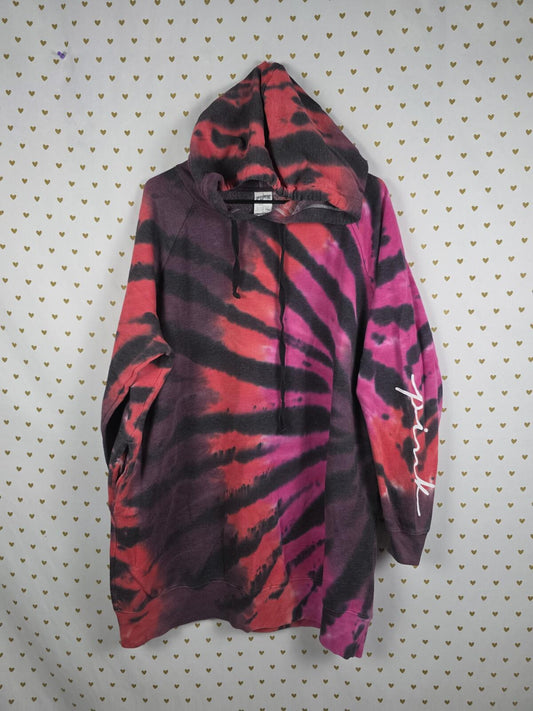 Victorias Secret PINK Oversized Tye Dye Sweater Hoodie DRESS Long Pockets LARGE