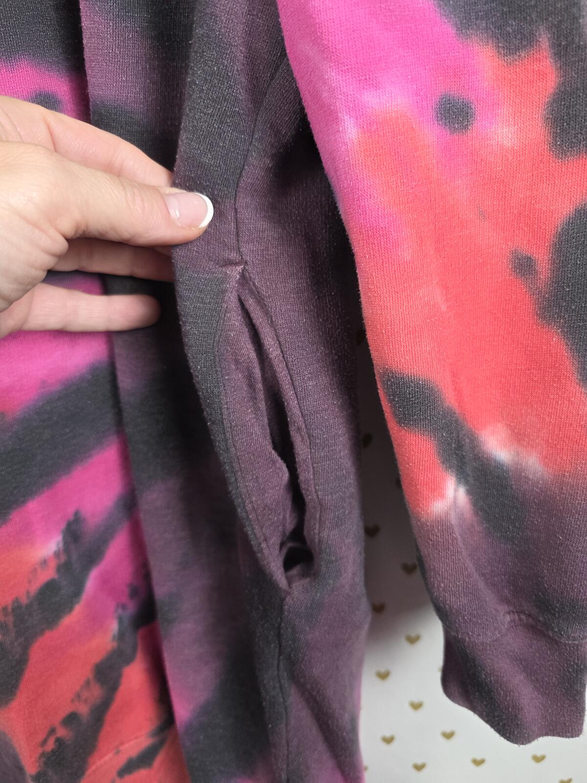 Victorias Secret PINK Oversized Tye Dye Sweater Hoodie DRESS Long Pockets LARGE