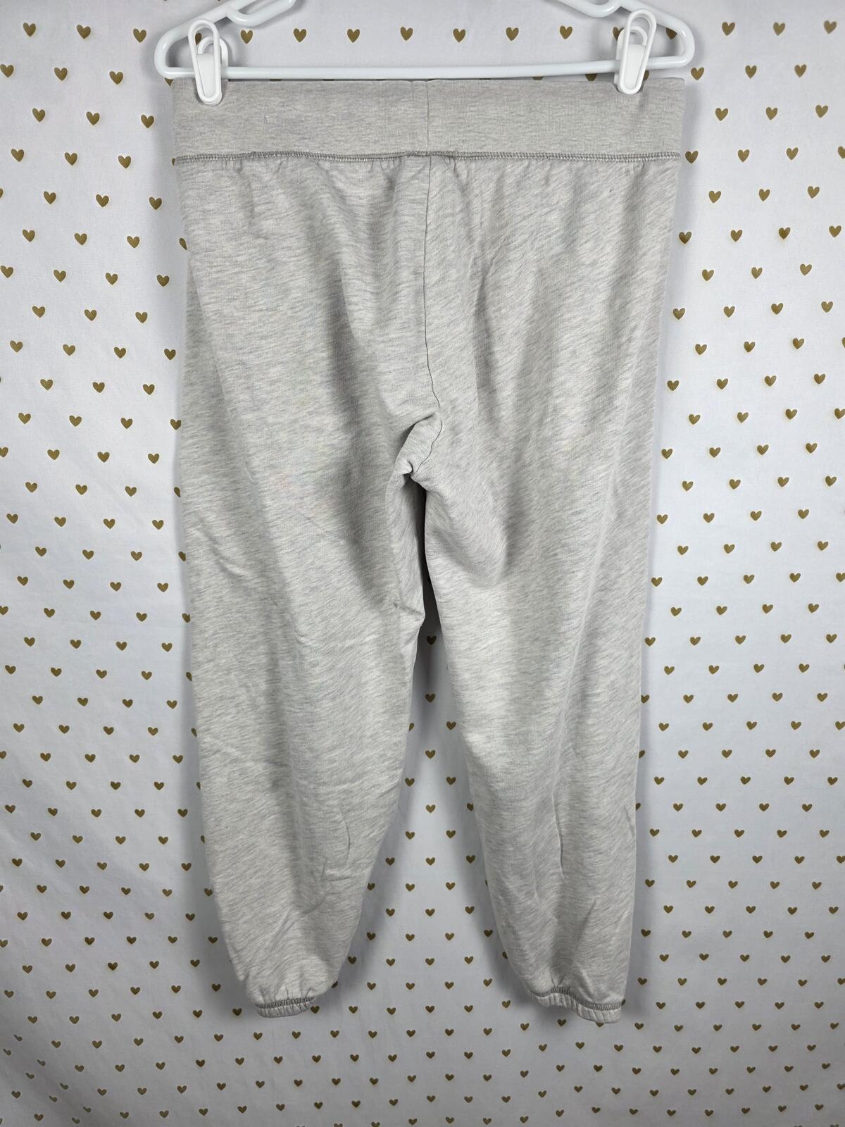 Victorias Secret PINK Vintage Embroidered sweats tapered Joggers Grey MEDIUM