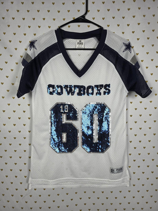 Victorias Secret PINK NFL BLING Sequined DALLAS COWBOYS Football Jersey XS
