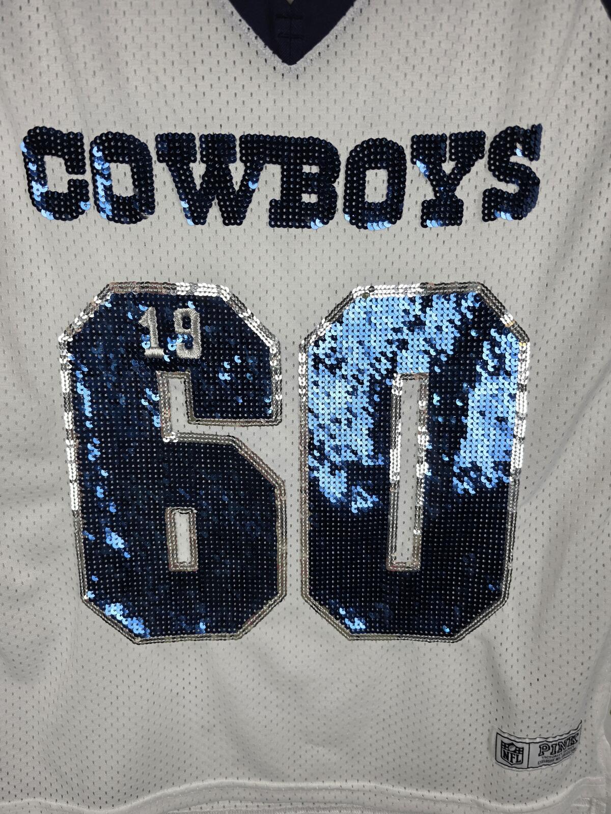 Victorias Secret PINK NFL BLING Sequined DALLAS COWBOYS Football Jersey XS