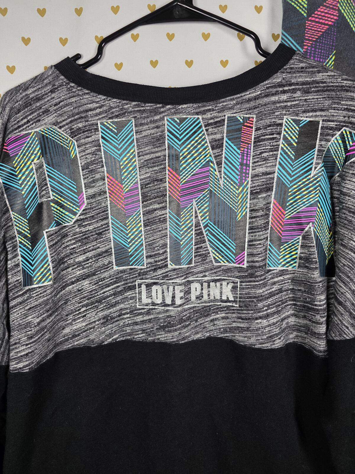 Victorias Secret Pink FOLDOVER SET 2pc Geometric Sweater Yoga Pants Medium