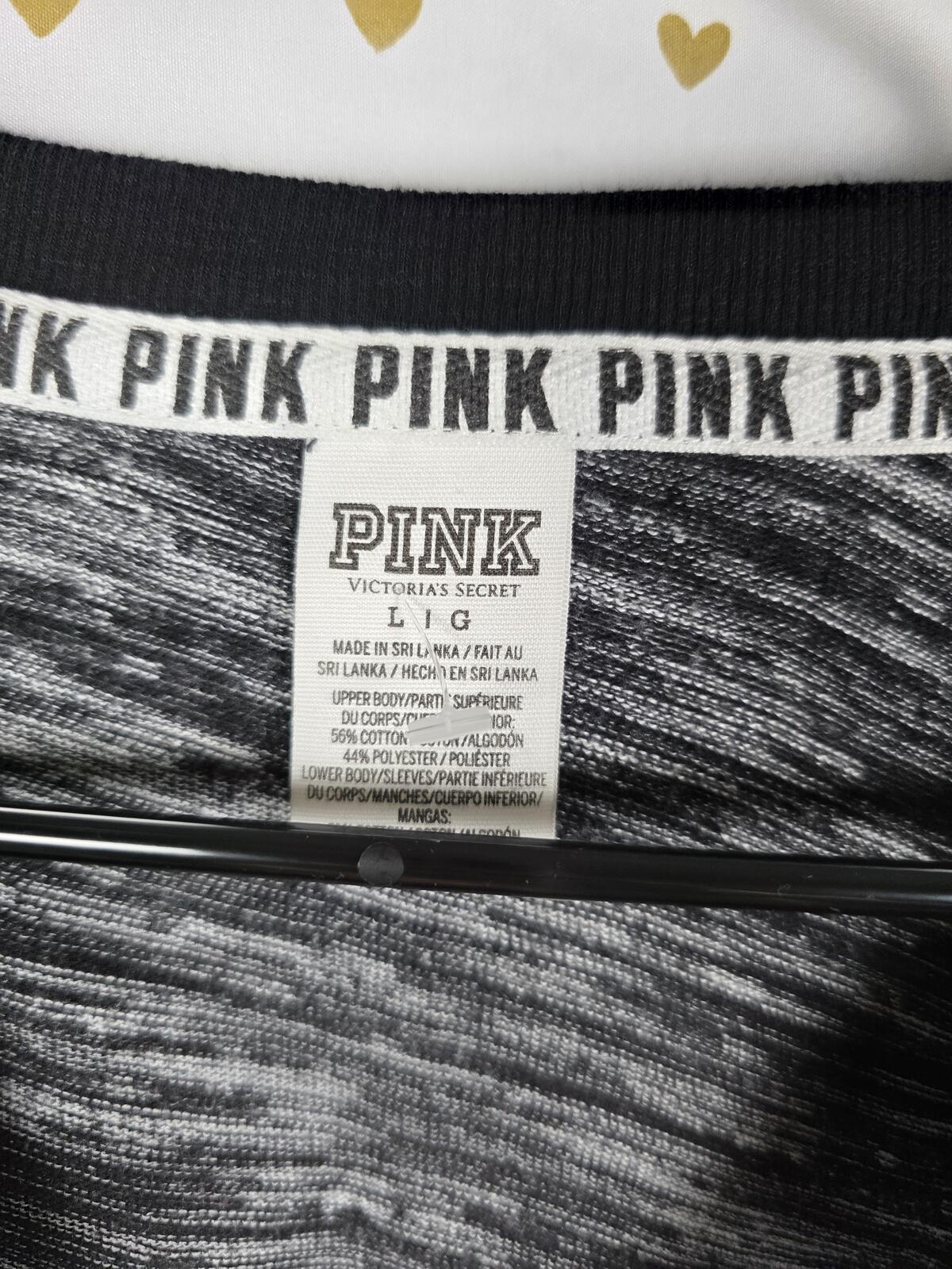 Victorias Secret Pink FOLDOVER SET 2pc Geometric Sweater Yoga Pants Medium