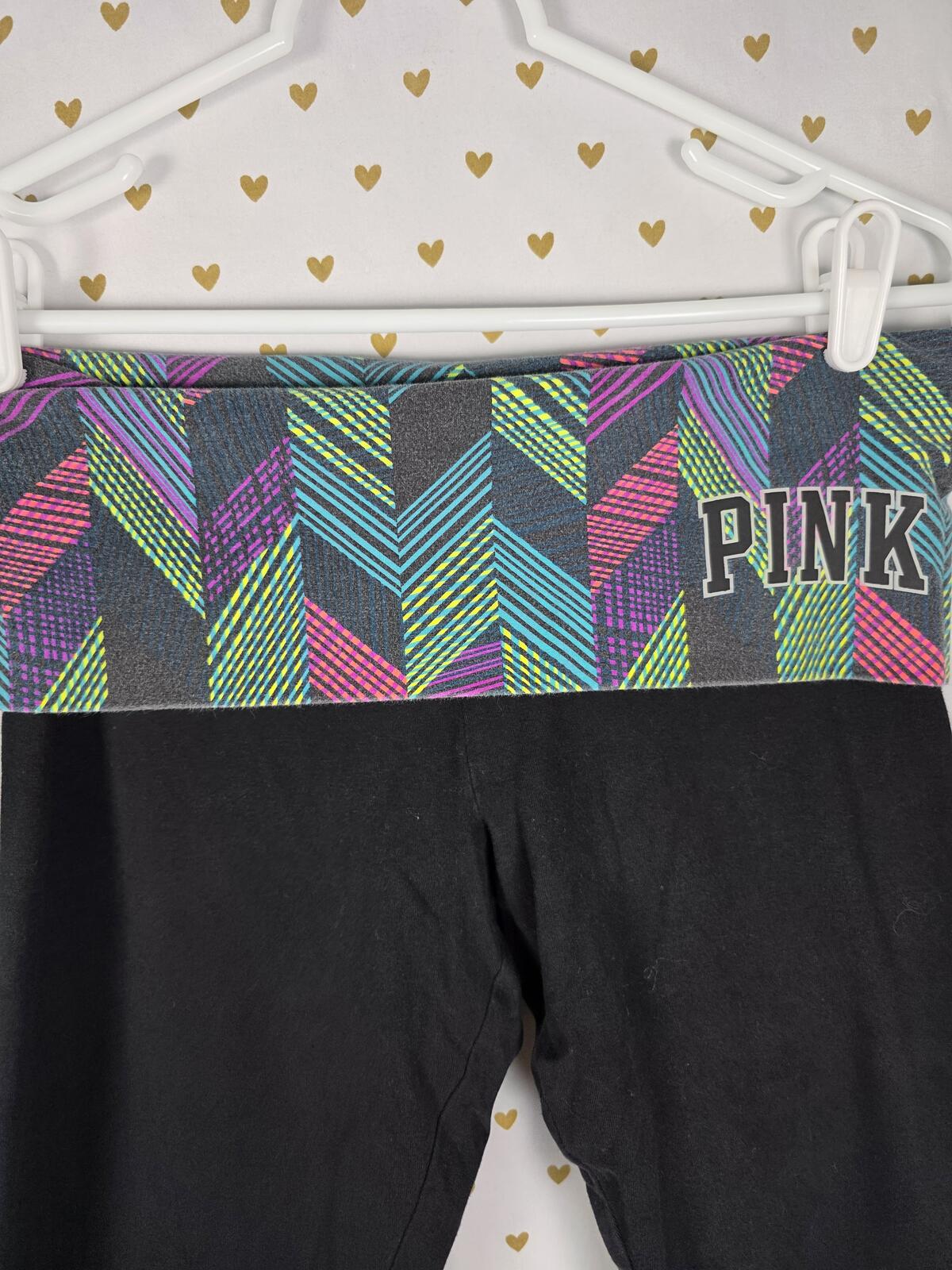 Victorias Secret Pink FOLDOVER SET 2pc Geometric Sweater Yoga Pants Medium