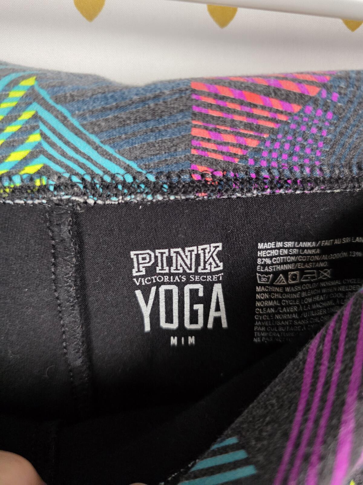 Victorias Secret Pink FOLDOVER SET 2pc Geometric Sweater Yoga Pants Medium