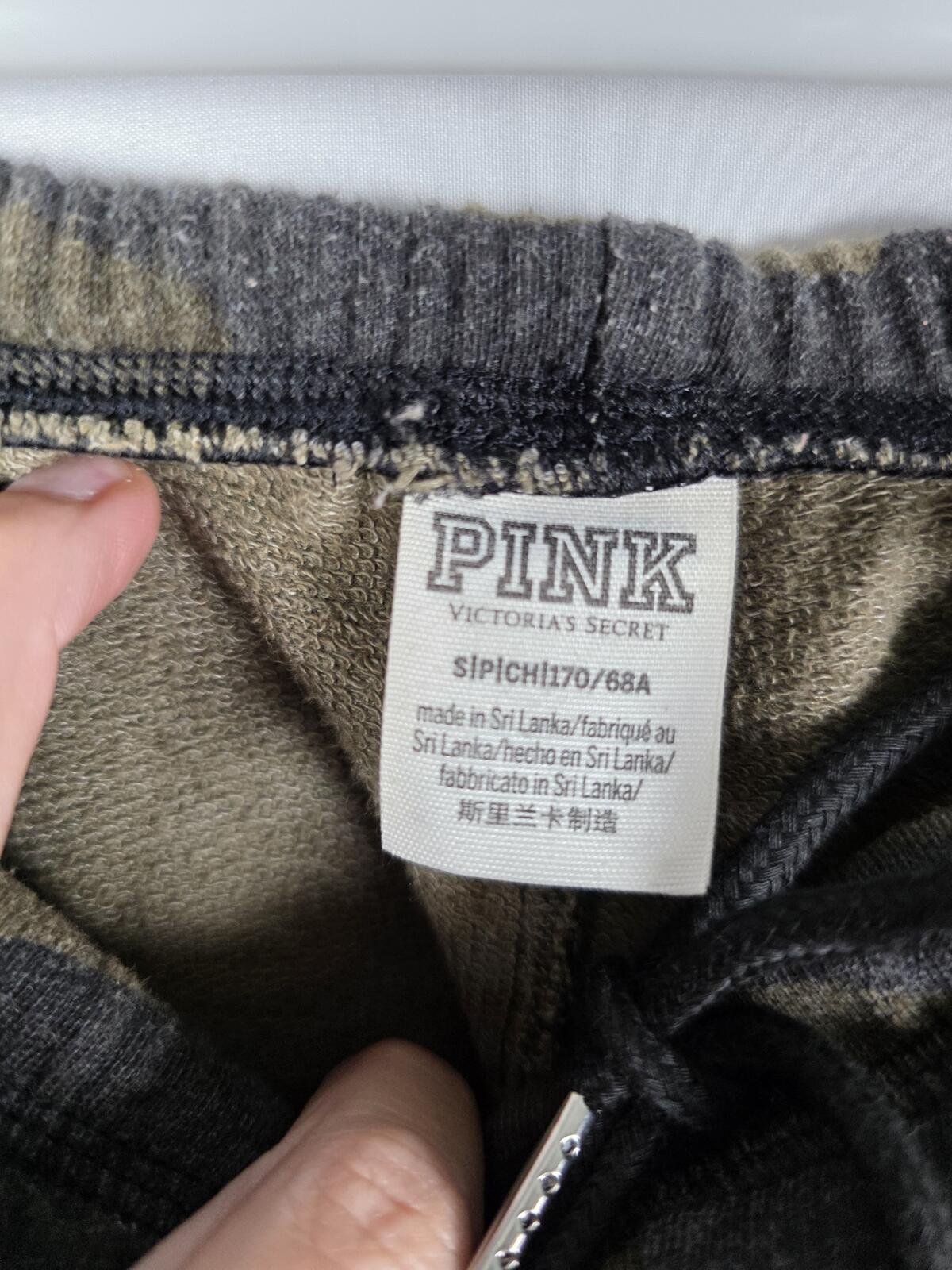 Victorias Secret PINK CAMO BLING Sequined Sweats Sweatpants Joggers SMALL
