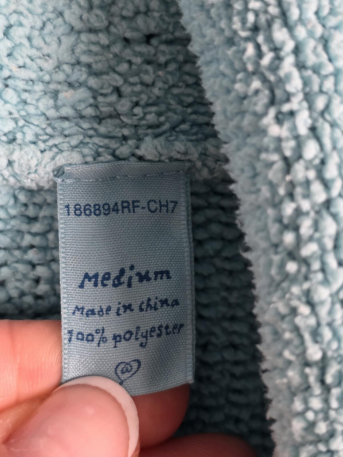 Victorias Secret Vintage HEART Heavy Warm Blue Robe 90's Knit Bath Cover Up MED