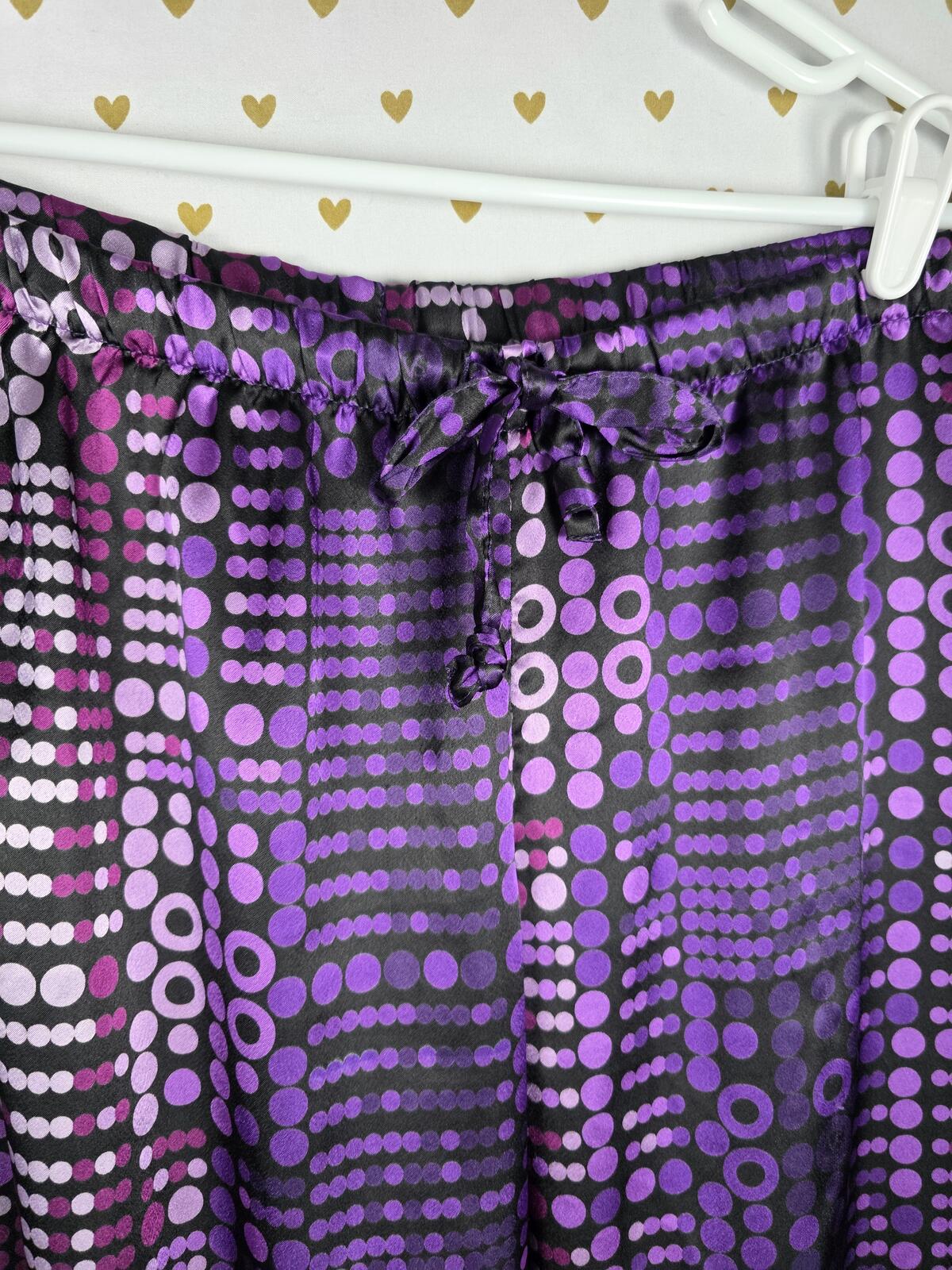 Victorias Secret VINTAGE Purple SATIN Sleep Set Pajamas Shirt Pants  LARGE